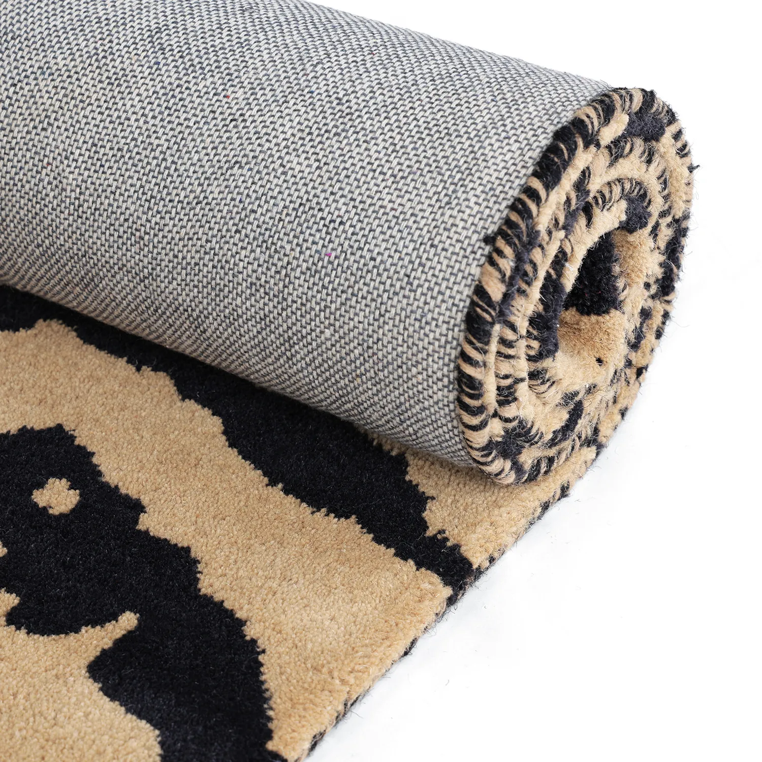 Tapis shaggy - Zebra Tufted Wool Premium (beige/noir)