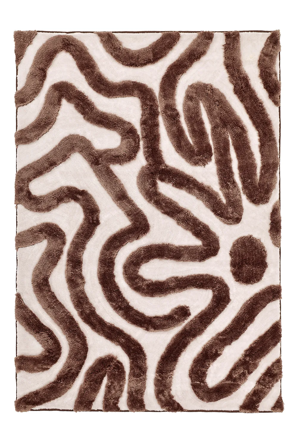 Tapis shaggy - Akaba (brun/rose clair)