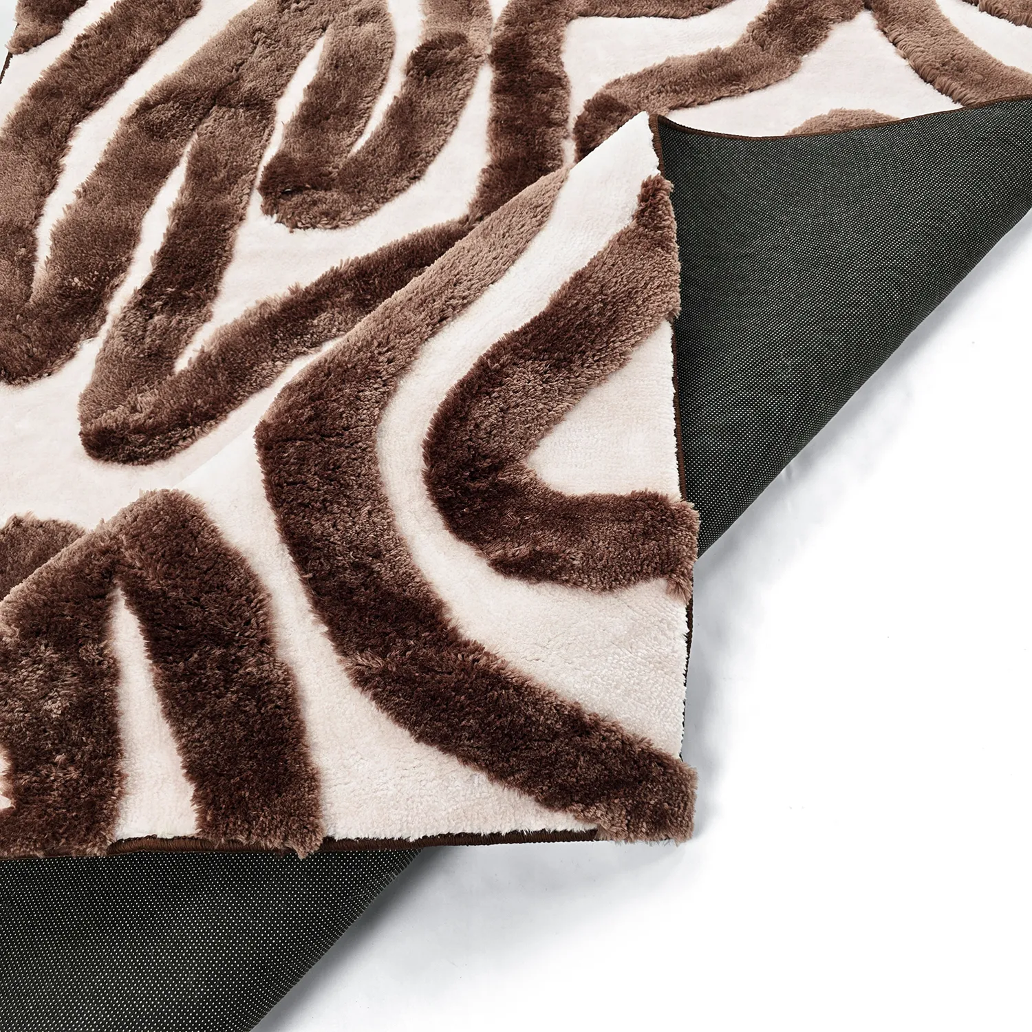Tapis shaggy - Akaba (brun/rose clair)