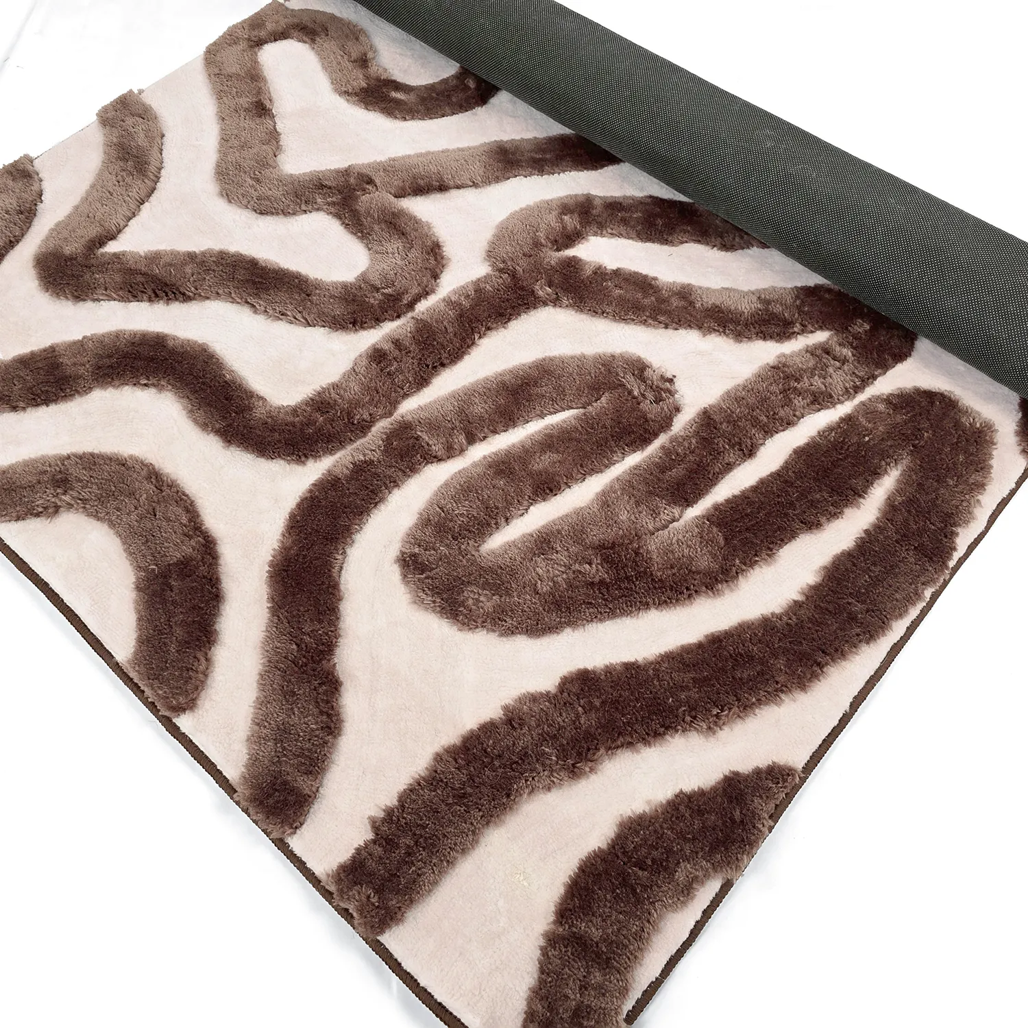 Tapis shaggy - Akaba (brun/rose clair)