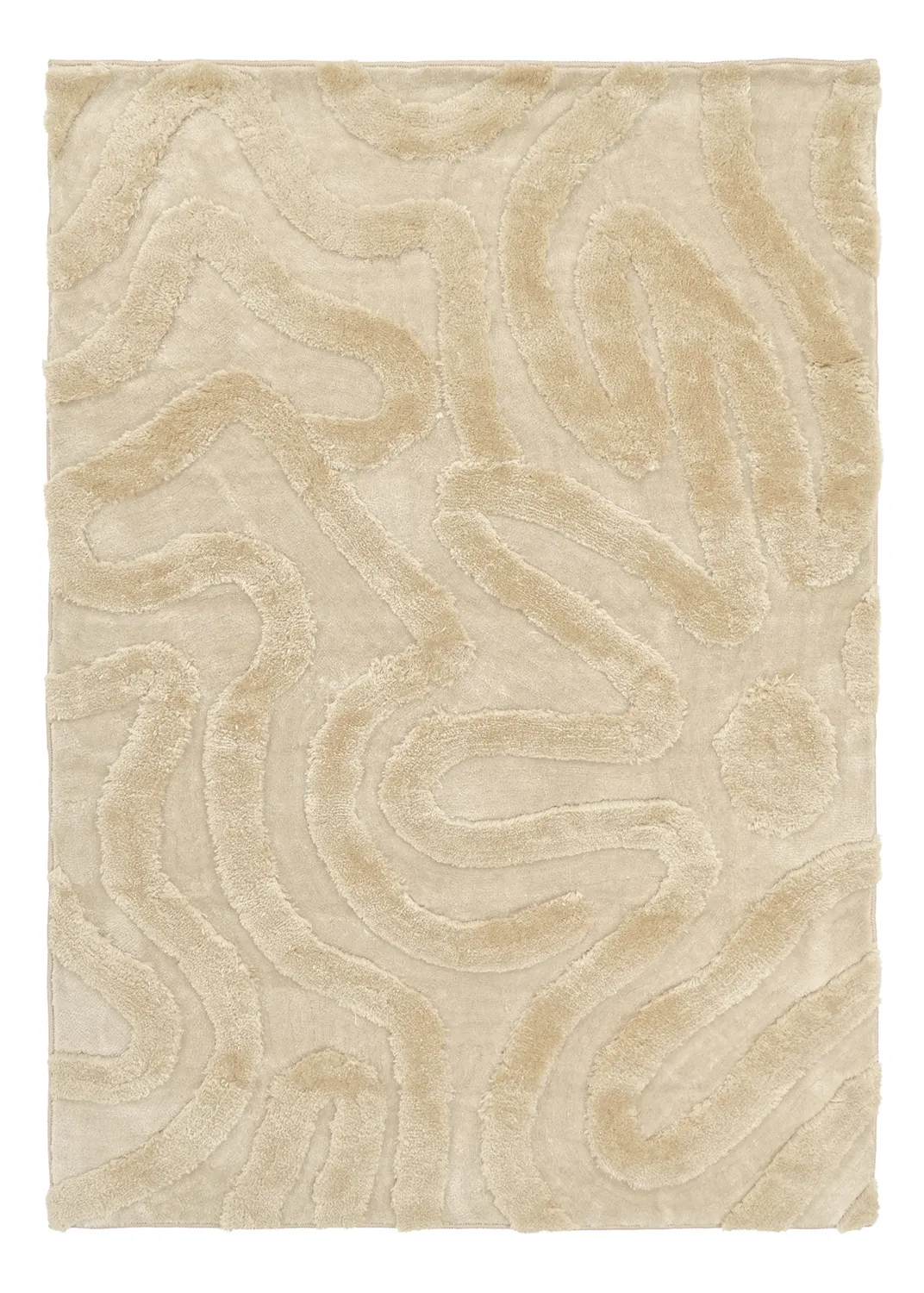 Tapis shaggy - Akaba (crème/beige)