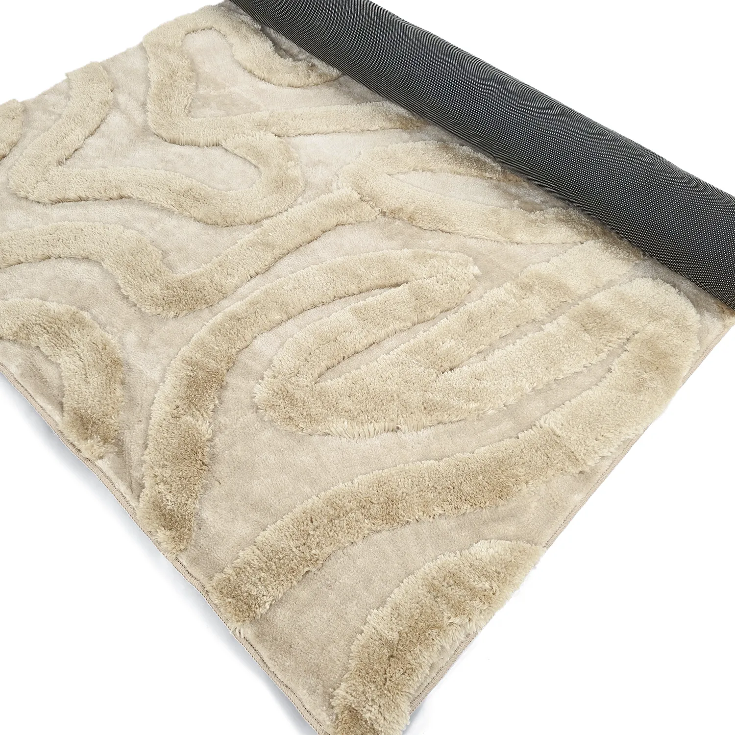 Tapis shaggy - Akaba (crème/beige)