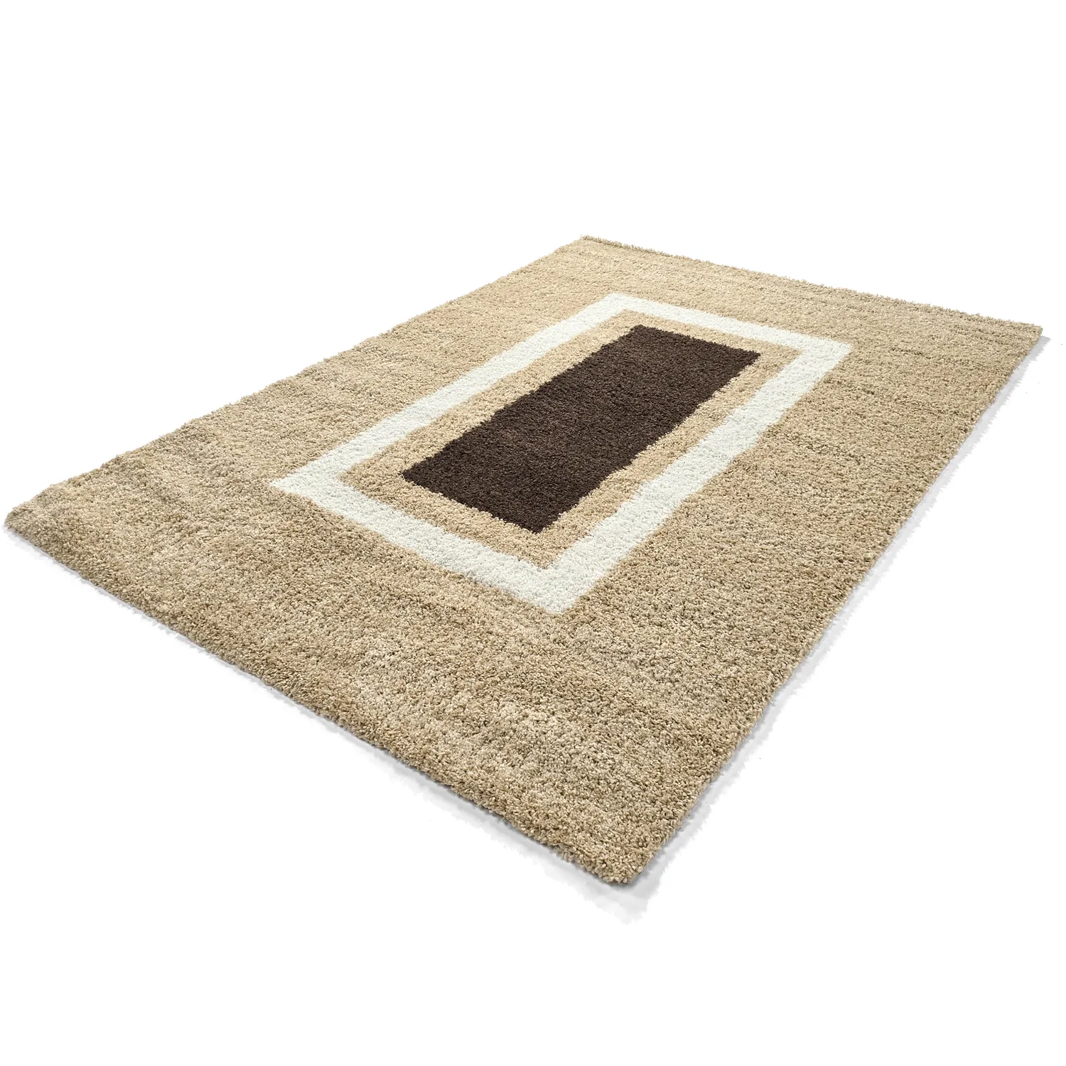 Tapis à poils longs - Alsace (beige/blanc/marron)
