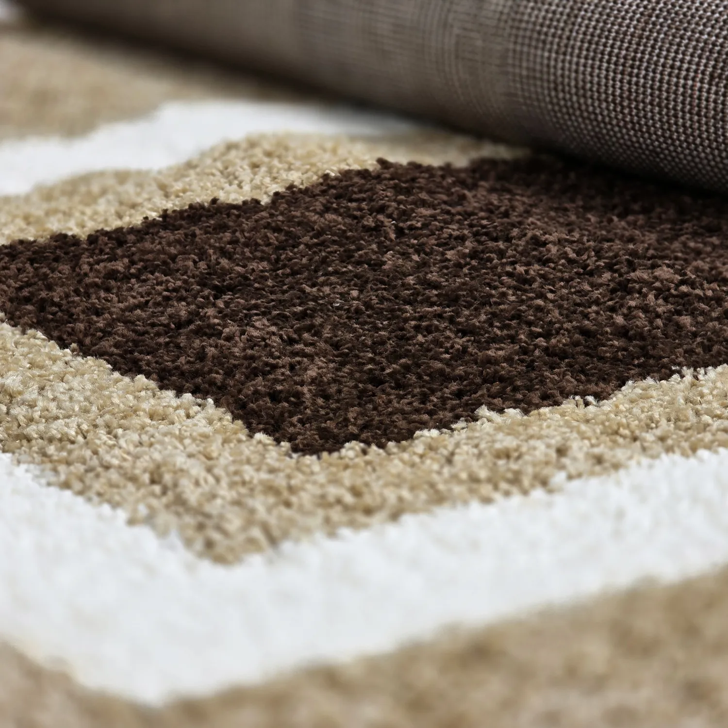 Tapis à poils longs - Alsace (beige/blanc/marron)