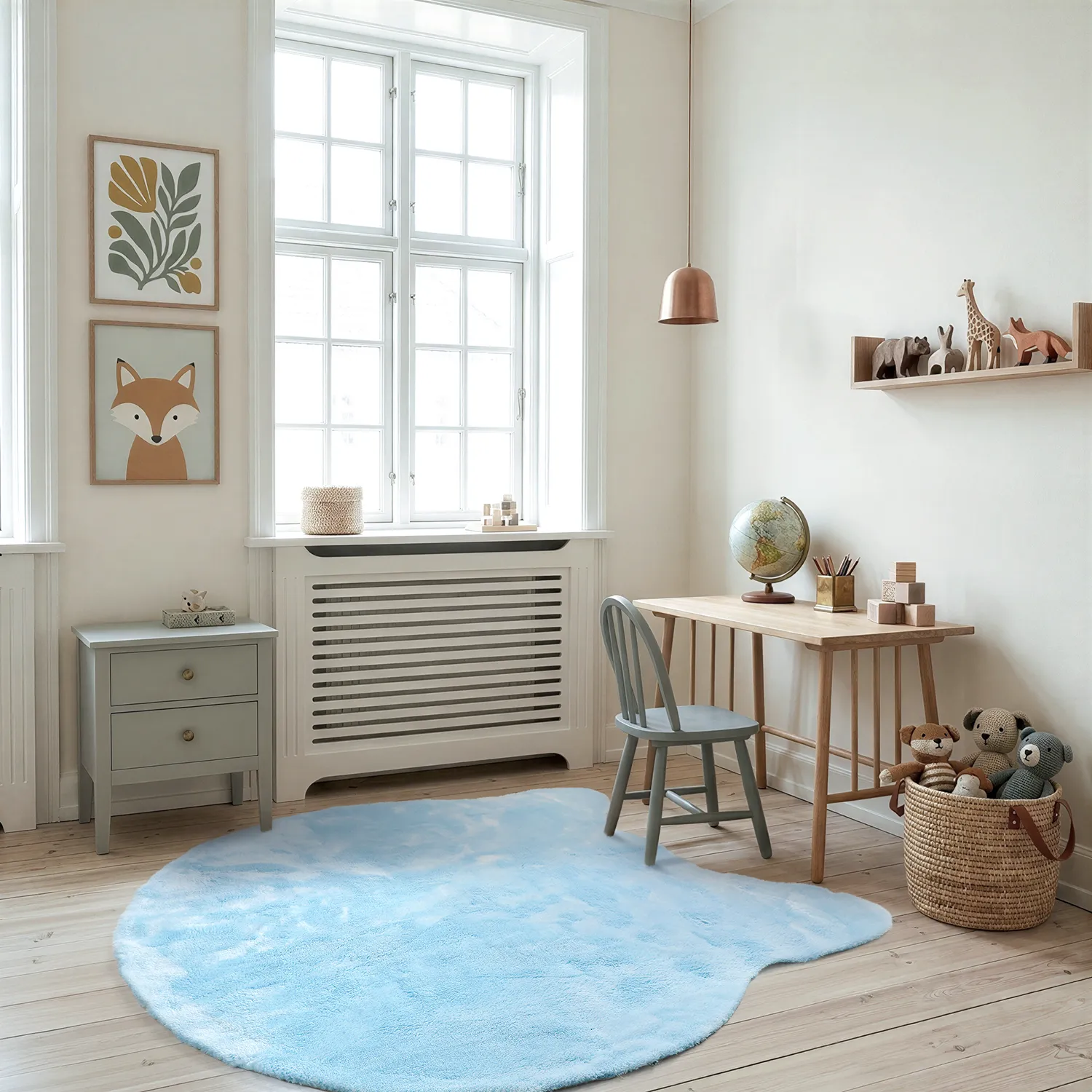 Tapis Enfant - Aranga Super Soft Cat (bleu clair)