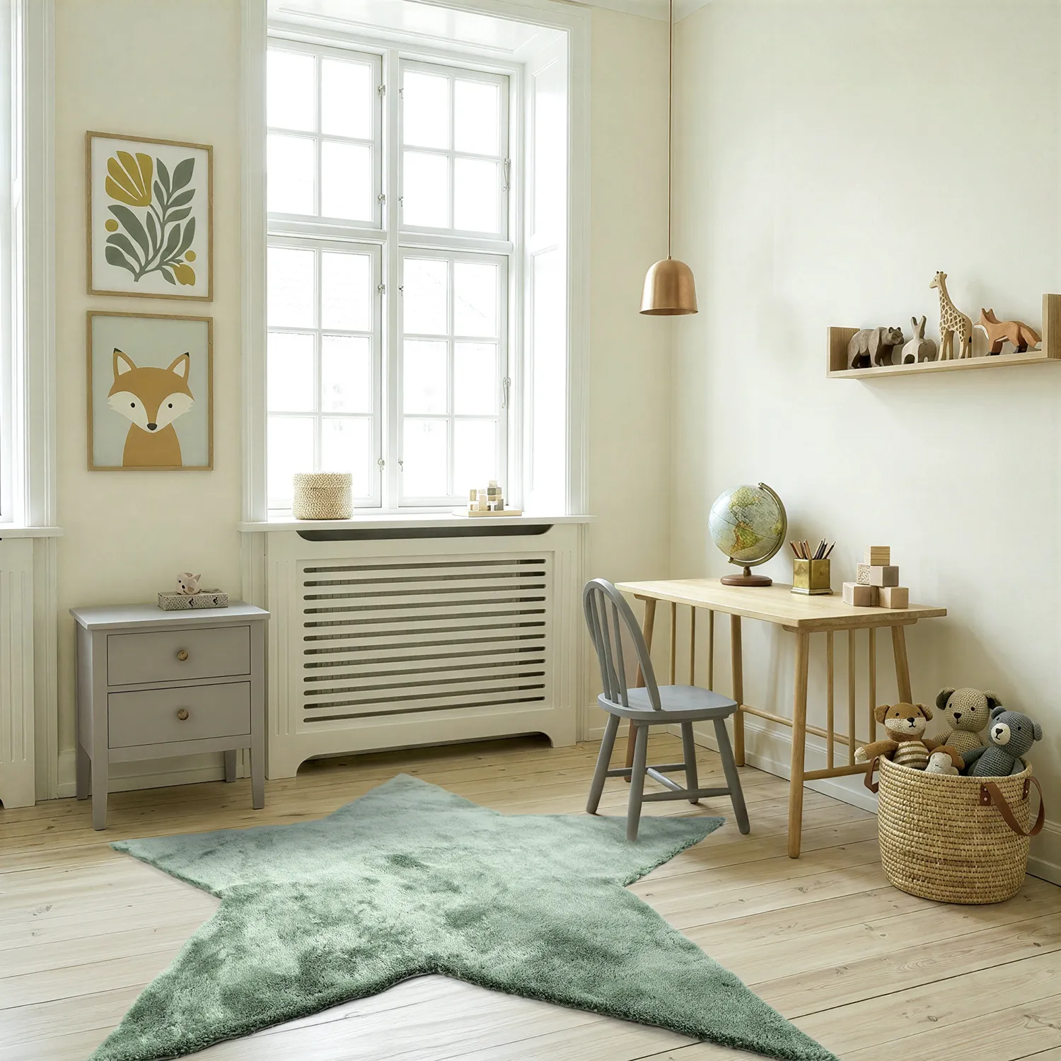Tapis Enfant - Aranga Super Soft Star (vert)