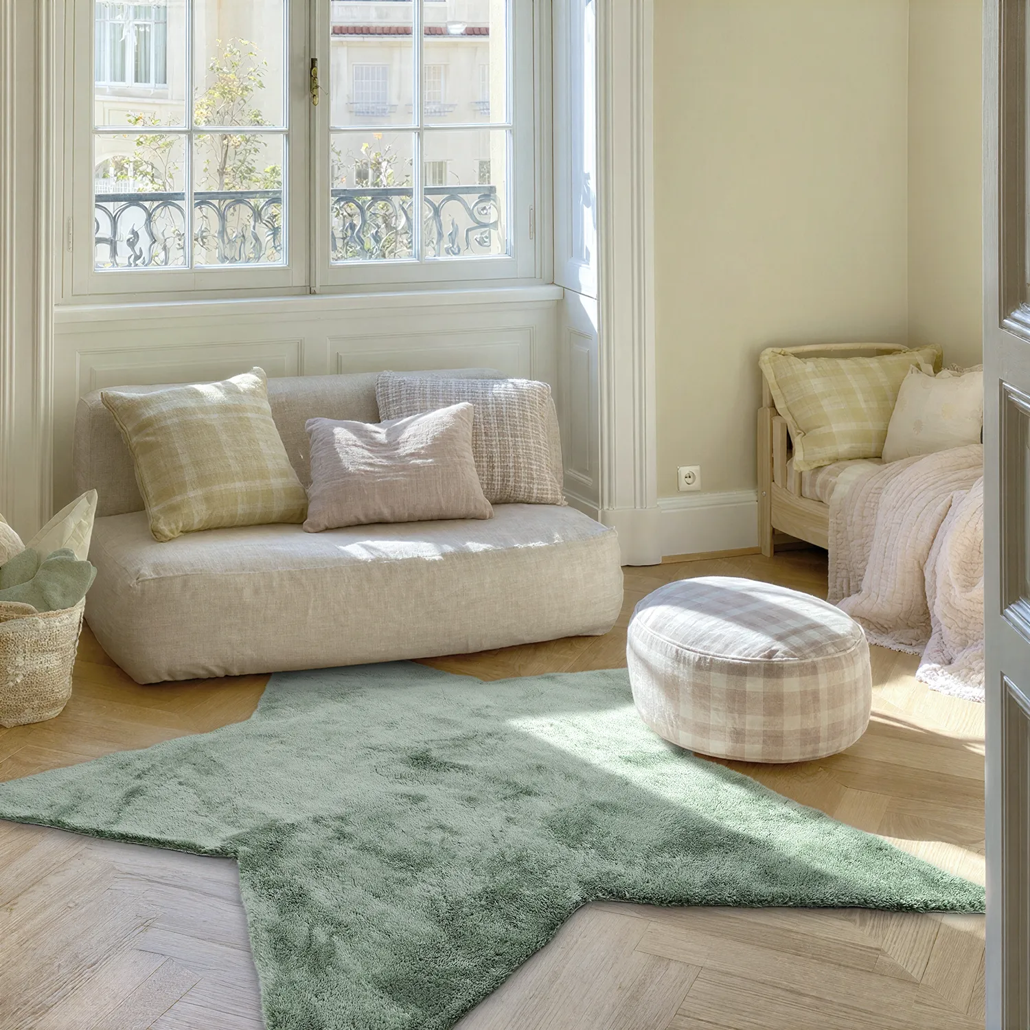 Tapis Enfant - Aranga Super Soft Star (vert)