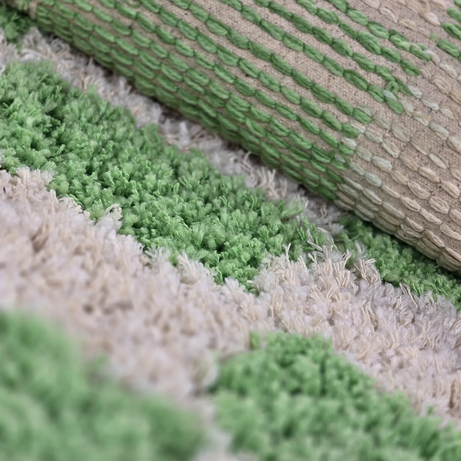 Tapis shaggy - Atrani Natural Cotton Shaggy (vert)