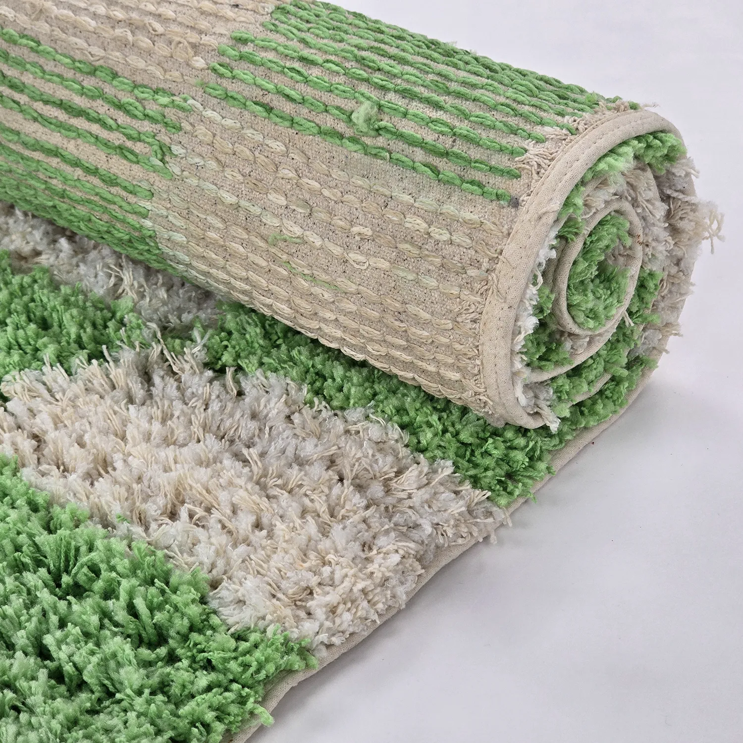 Tapis shaggy - Atrani Natural Cotton Shaggy (vert)