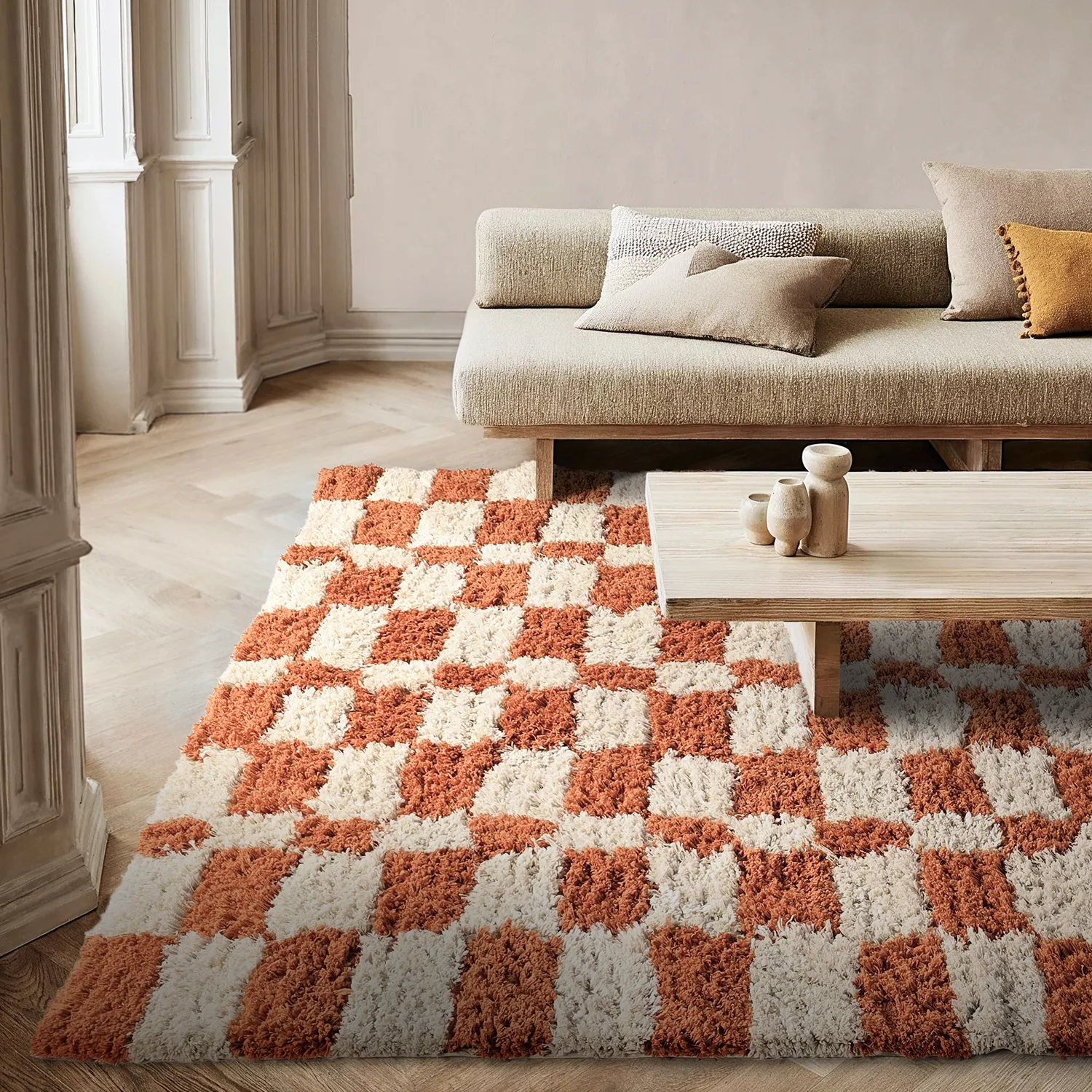 Tapis shaggy - Atrani Natural Cotton Shaggy (orange)