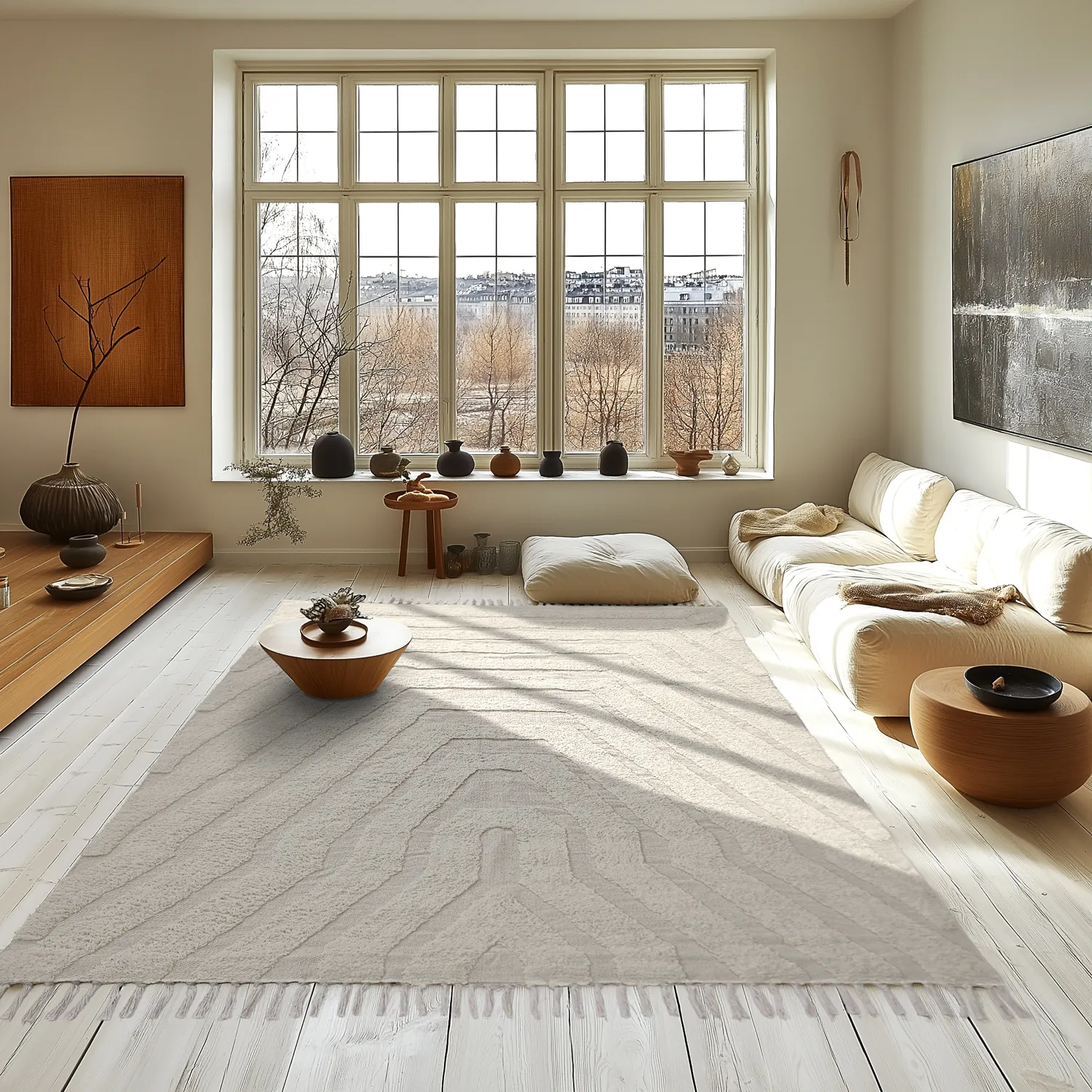 Tapis à poils longs - Callista Natural Cotton Shaggy (beige)