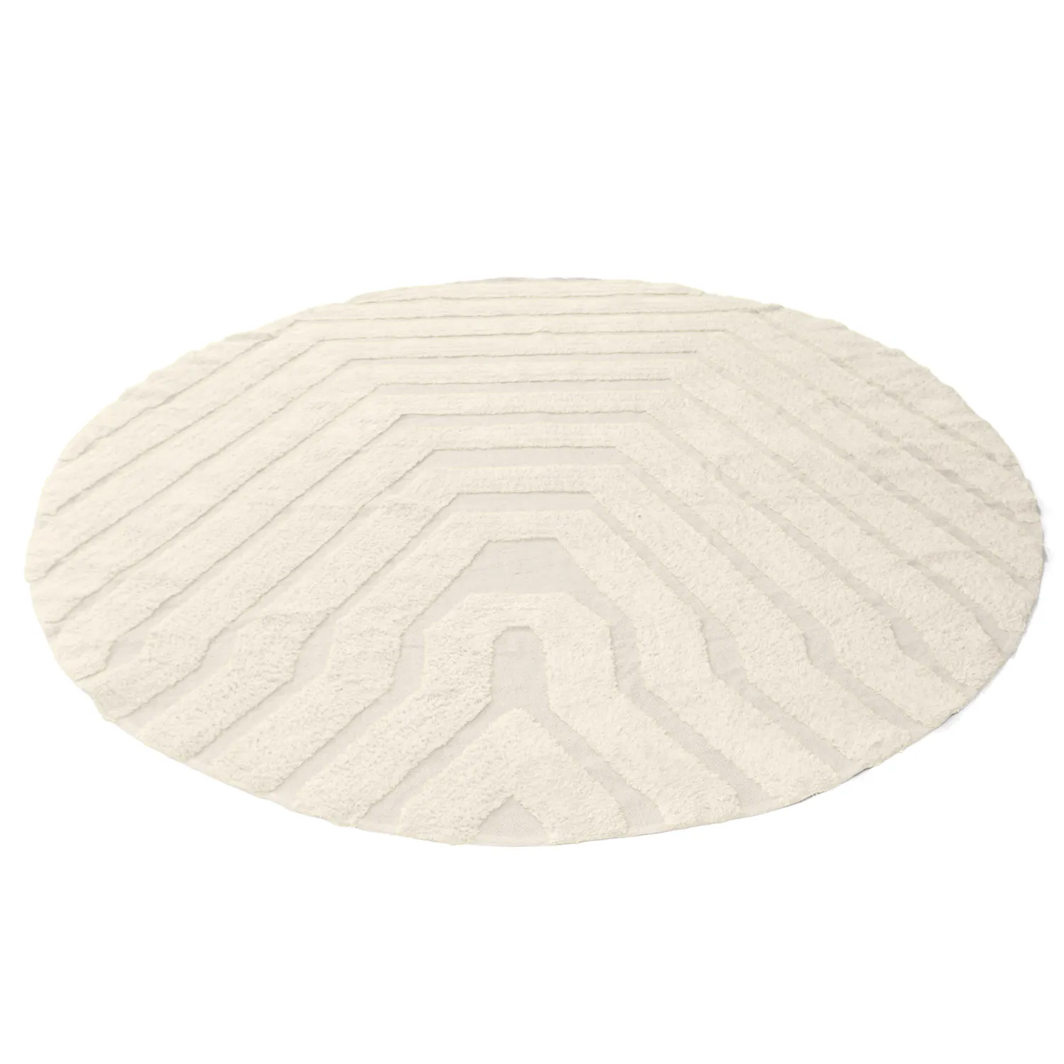 Tapis rond - Callista Natural Cotton Shaggy (beige)