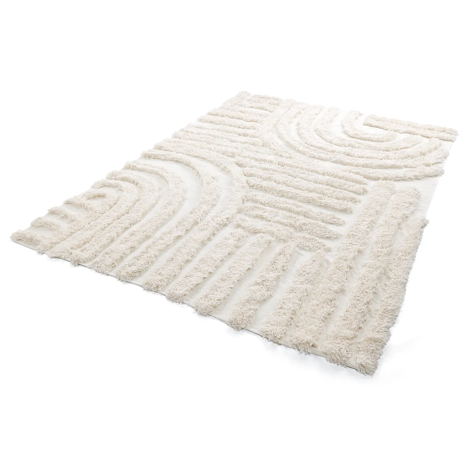 Tapis shaggy - Cazorla Natural Cotton Shaggy (blanc cassé)
