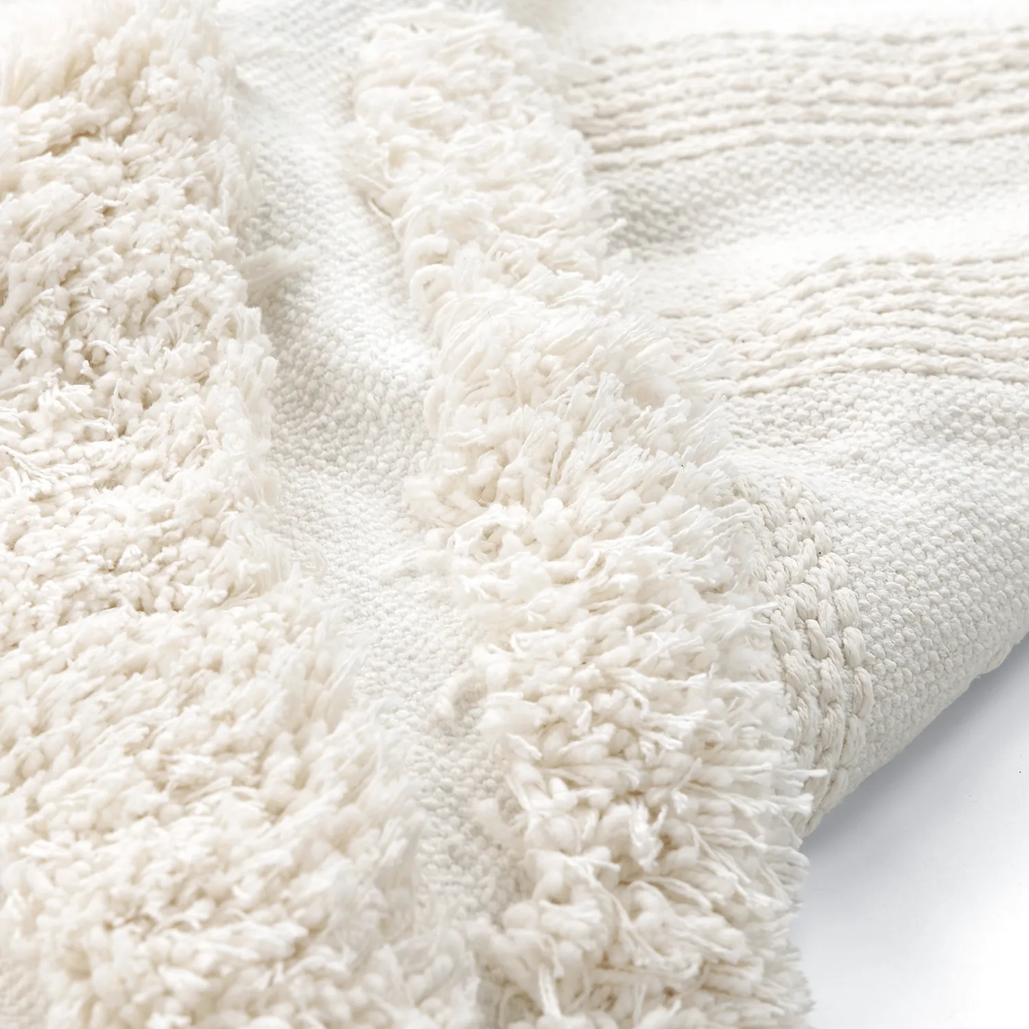 Tapis shaggy - Cazorla Natural Cotton Shaggy (blanc cassé)