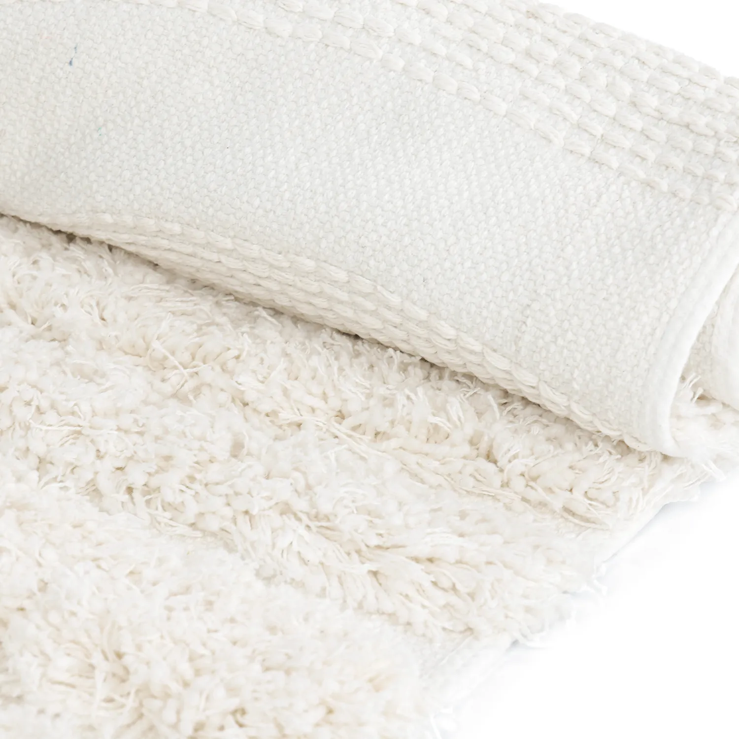 Tapis shaggy - Cazorla Natural Cotton Shaggy (blanc cassé)