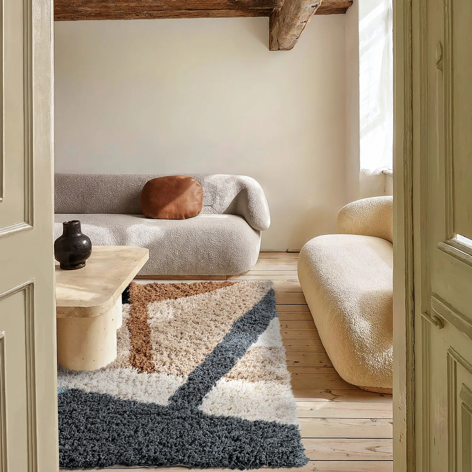 Tapis shaggy - Cefalu Natural Cotton Shaggy (multicolore)