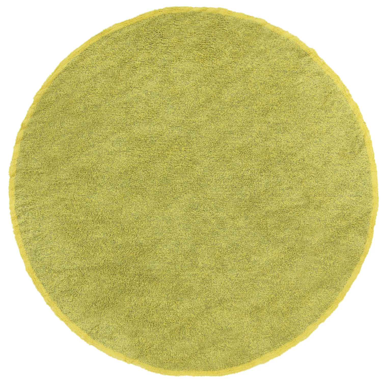 Tapis rond - Celina Natural Cotton Shaggy (vert/jaune)
