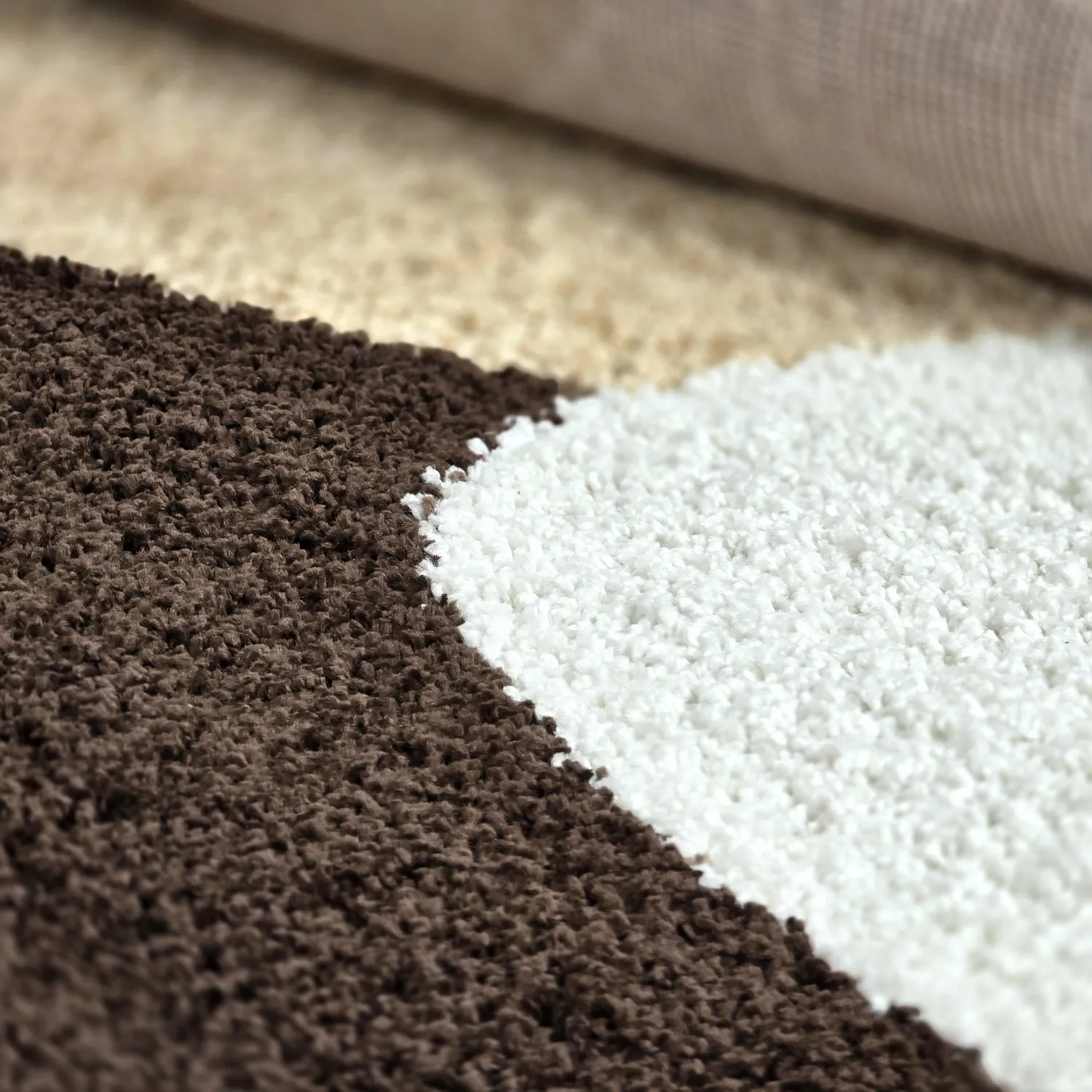 Tapis à poils longs - Chiniot (marron/beige/blanc)