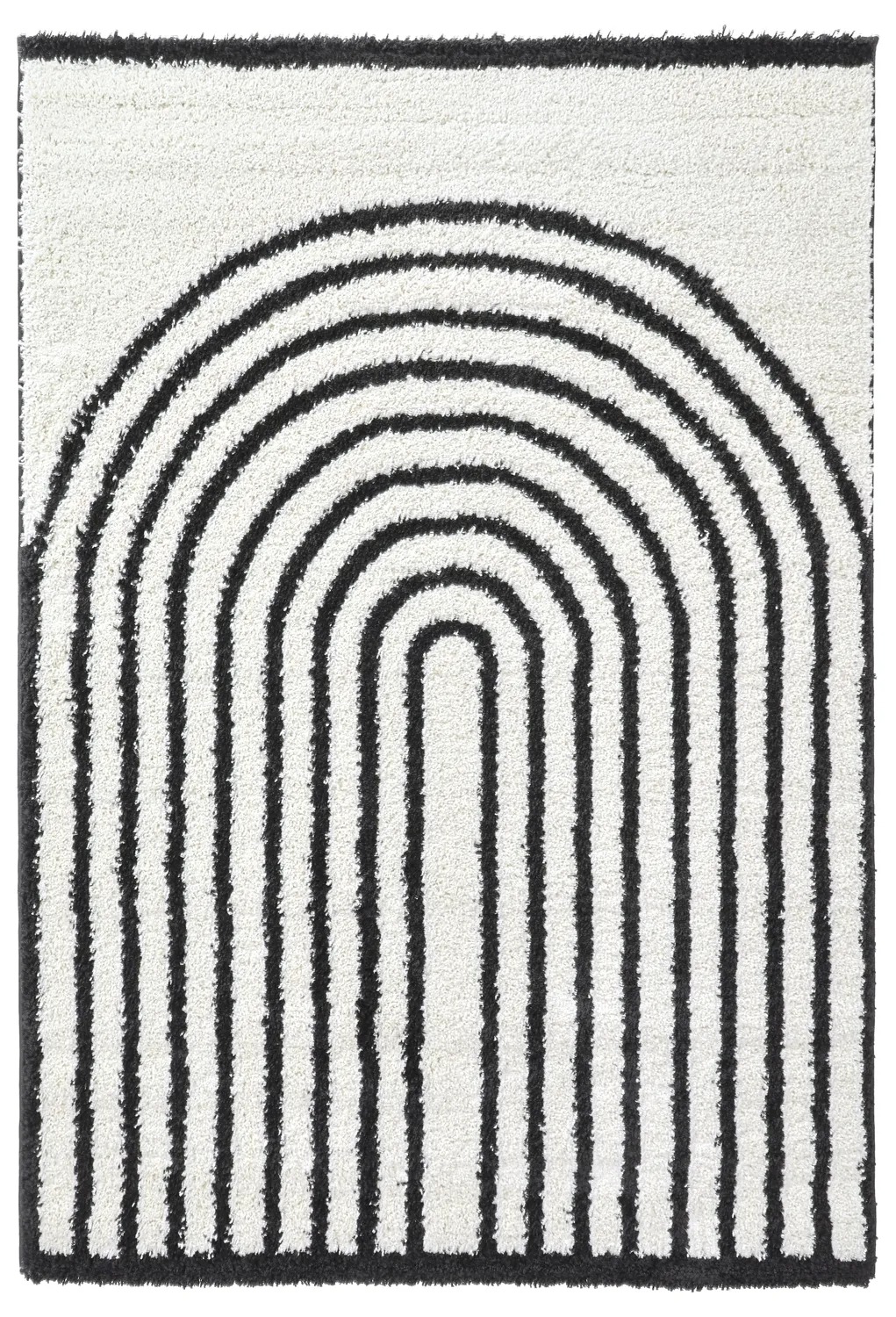 Tapis à poils longs - Cluny (blanc/noir)