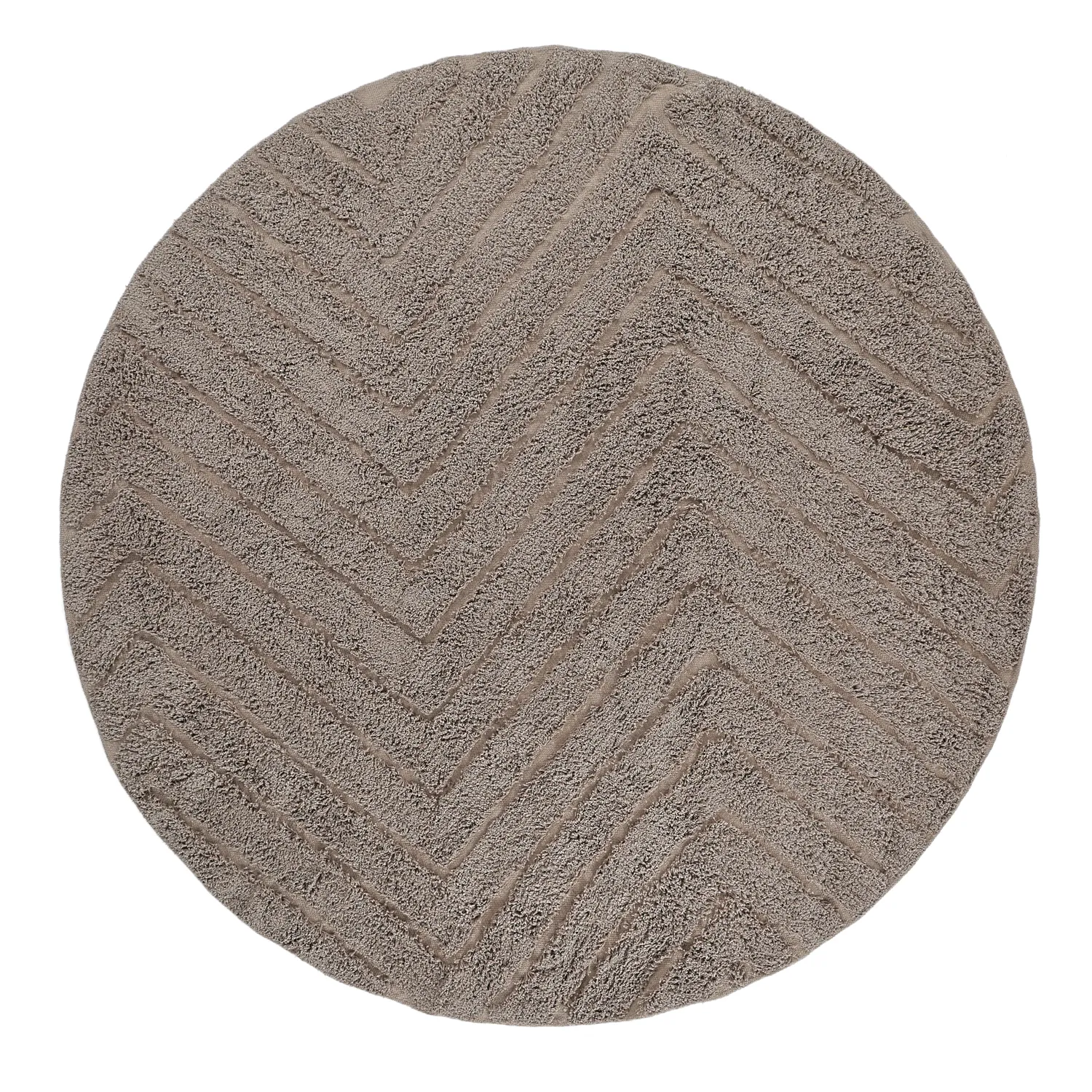 Tapis rond - Conara Natural Cotton Shaggy (taupe)