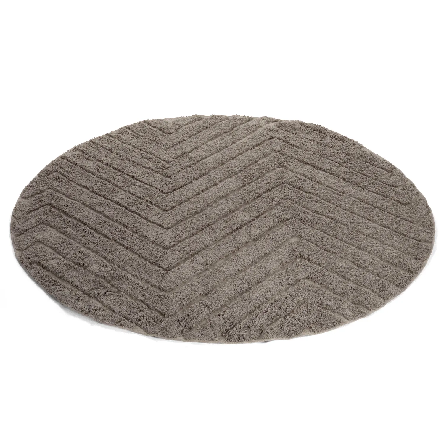 Tapis rond - Conara Natural Cotton Shaggy (taupe)