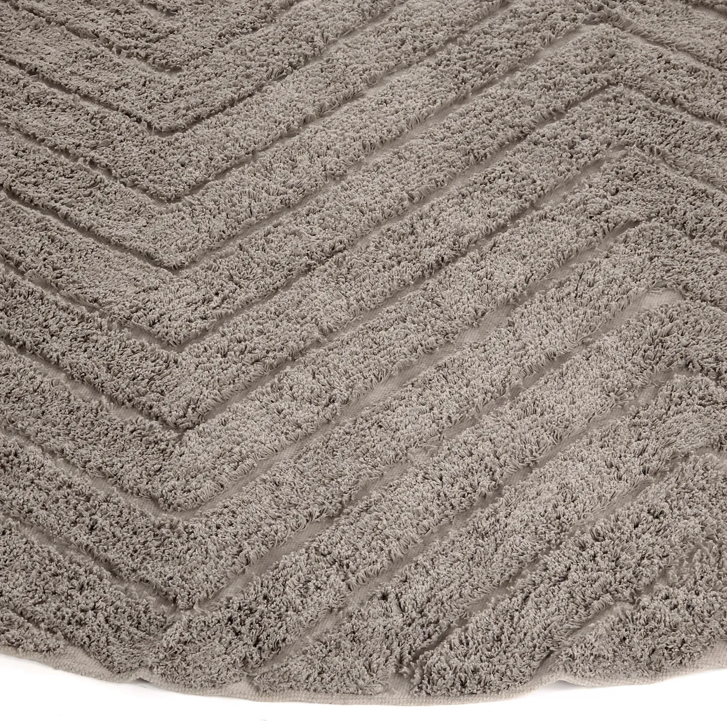 Tapis rond - Conara Natural Cotton Shaggy (taupe)