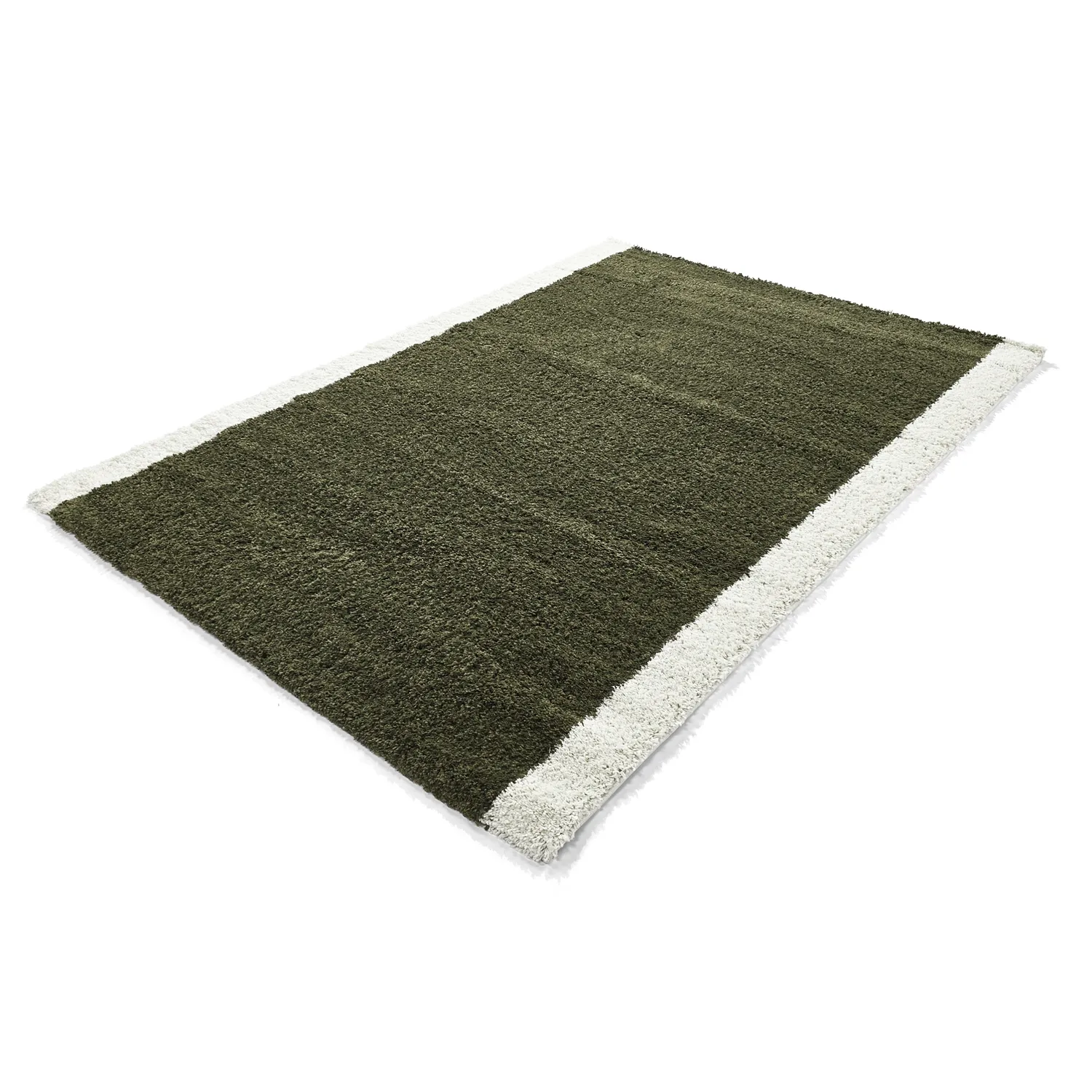 Tapis à poils longs - Conques (vert/blanc)