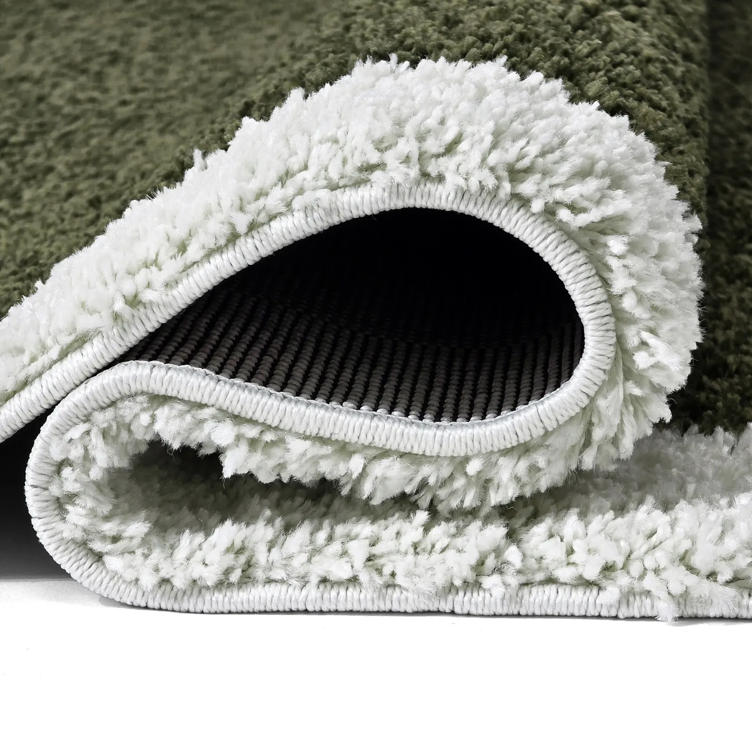 Tapis à poils longs - Conques (vert/blanc)