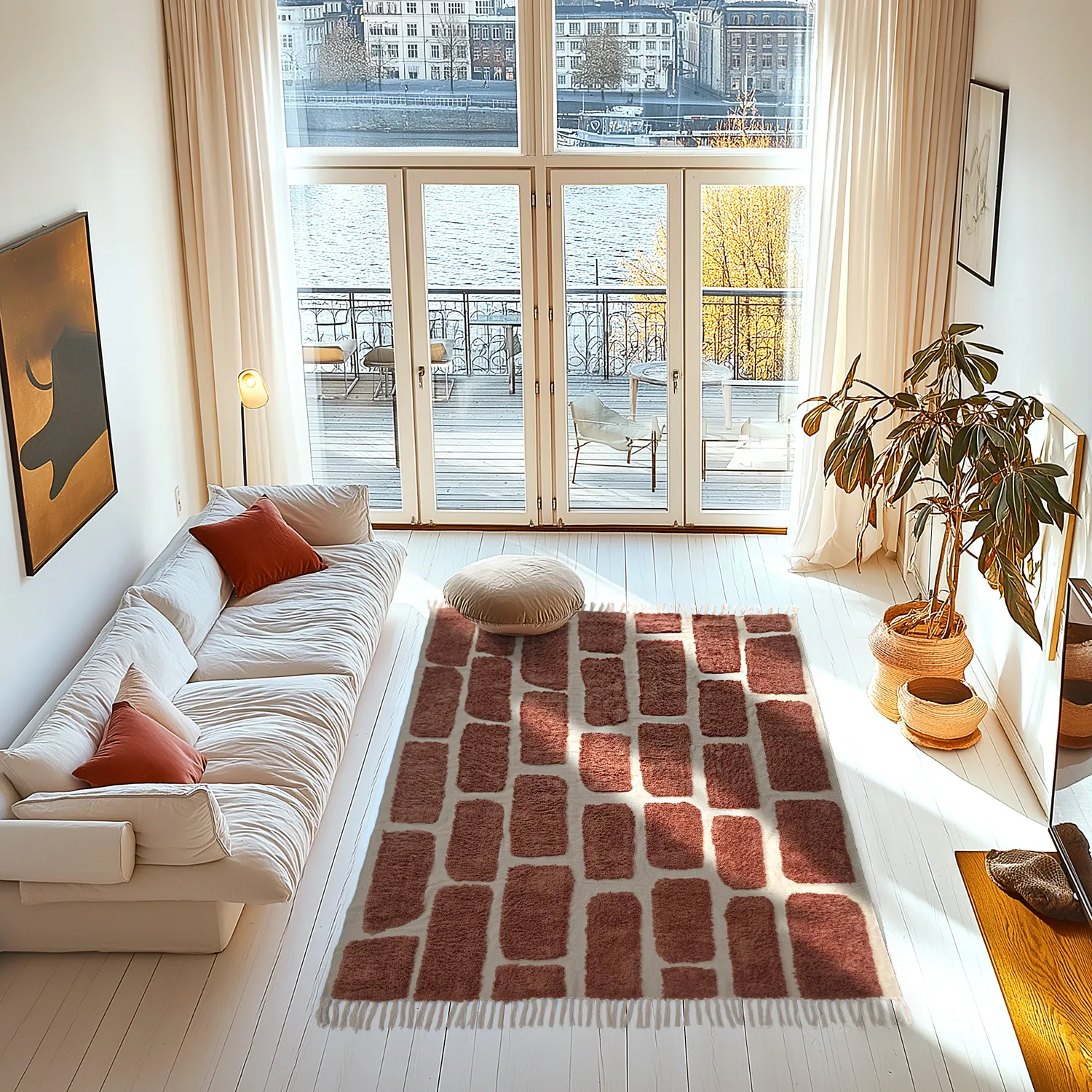 Tapis à poils longs - Cyrus Natural Cotton Shaggy (marron)