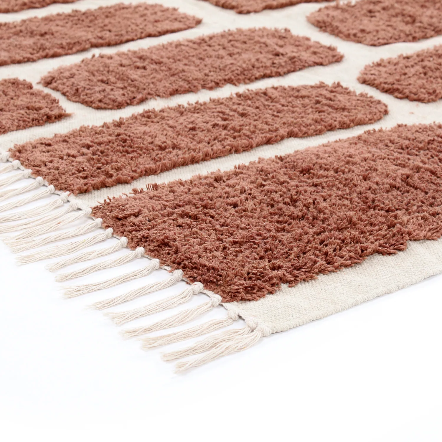 Tapis à poils longs - Cyrus Natural Cotton Shaggy (marron)