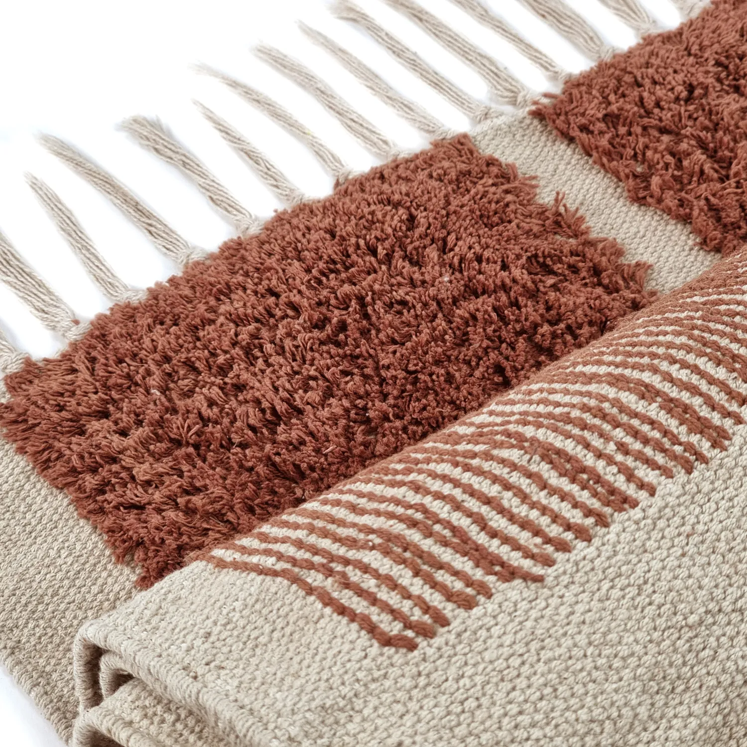 Tapis à poils longs - Cyrus Natural Cotton Shaggy (marron)