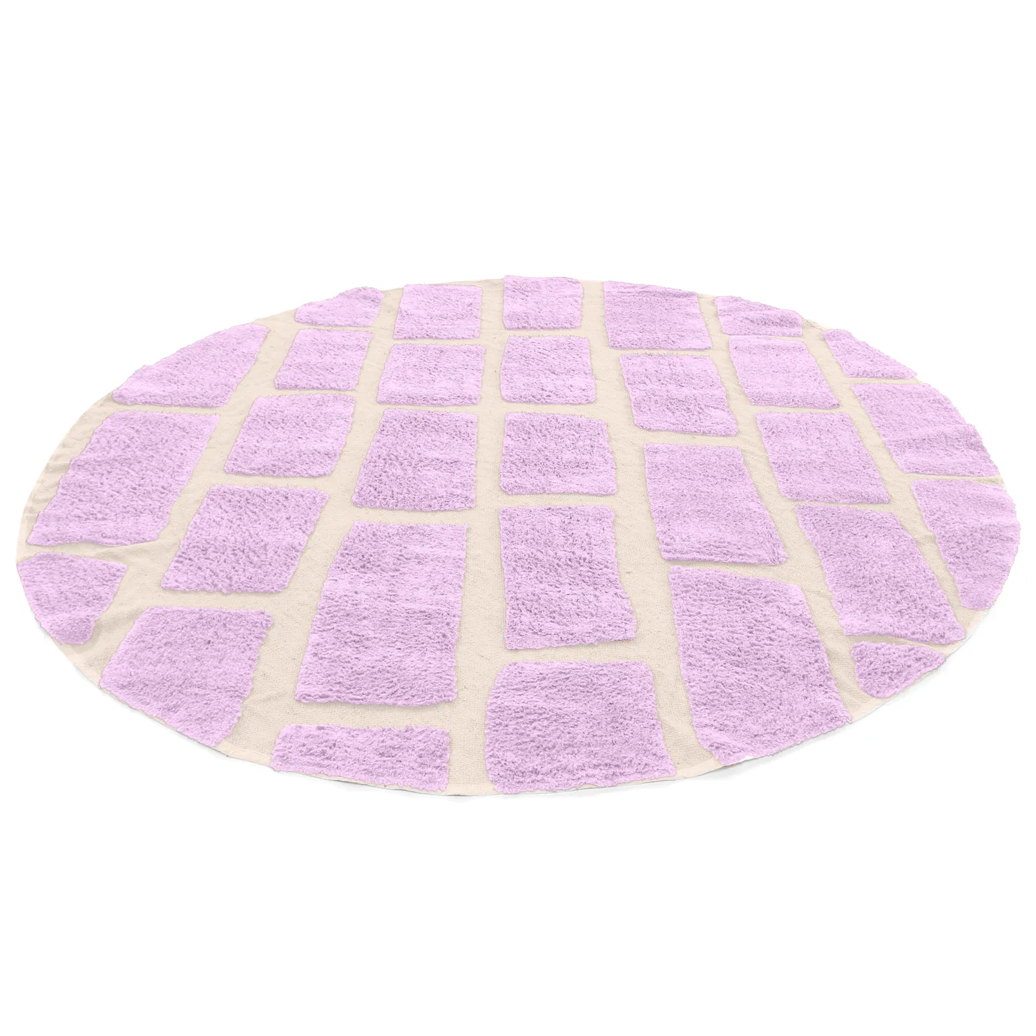 Tapis rond - Cyrus Natural Cotton Shaggy (violet)