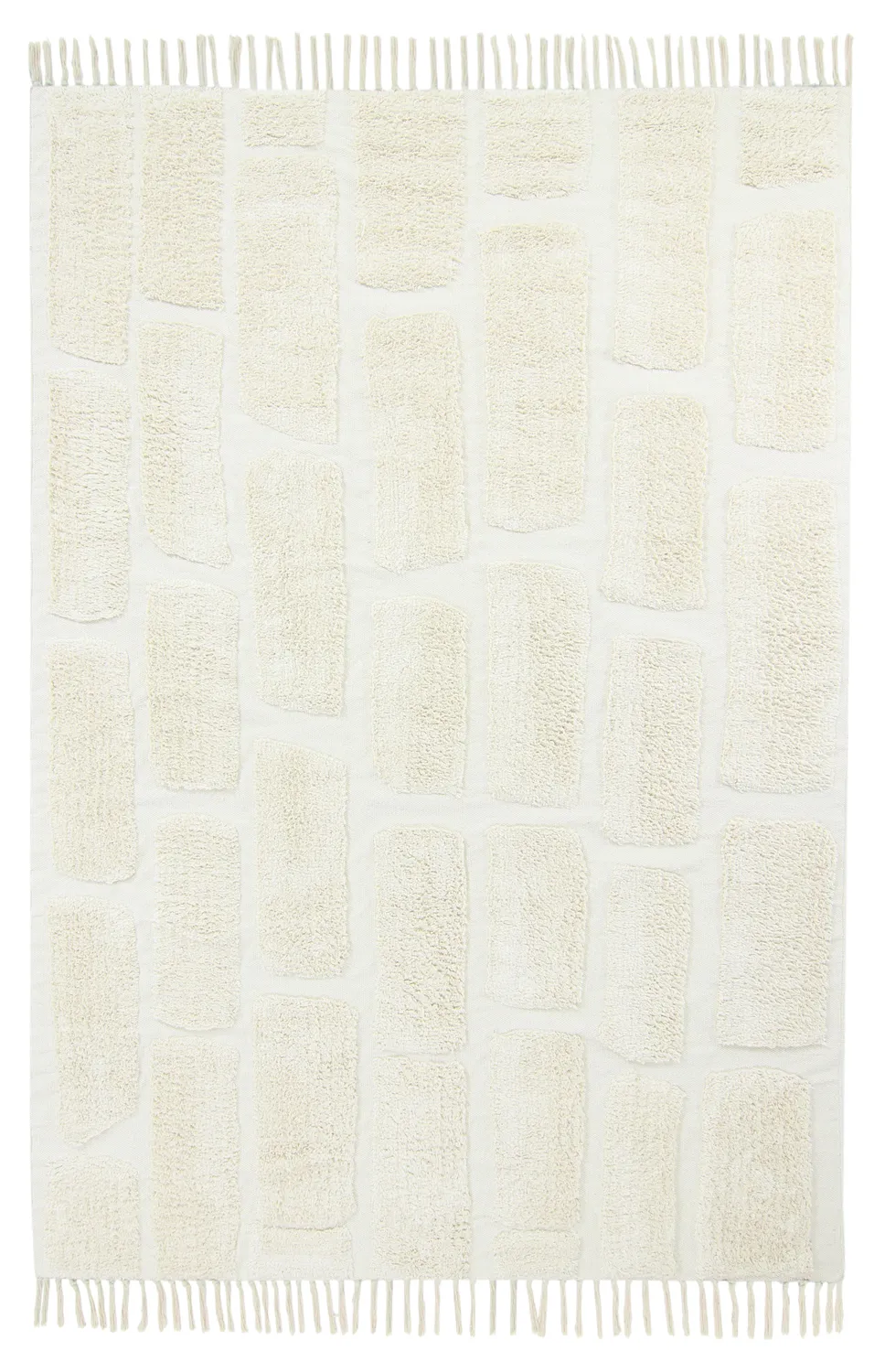 Tapis à poils longs - Cyrus Natural Cotton Shaggy (blanc cassé)