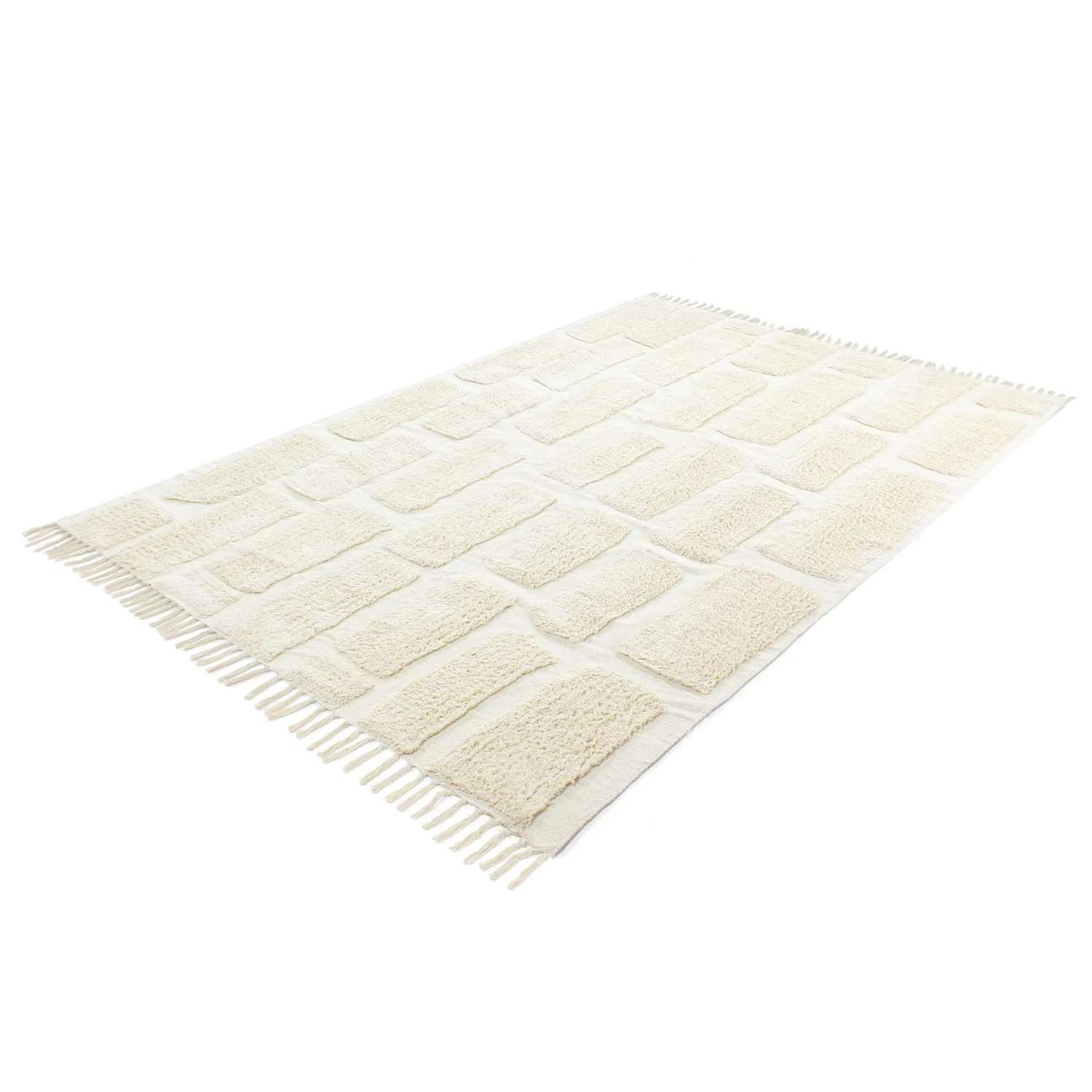 Tapis à poils longs - Cyrus Natural Cotton Shaggy (blanc cassé)