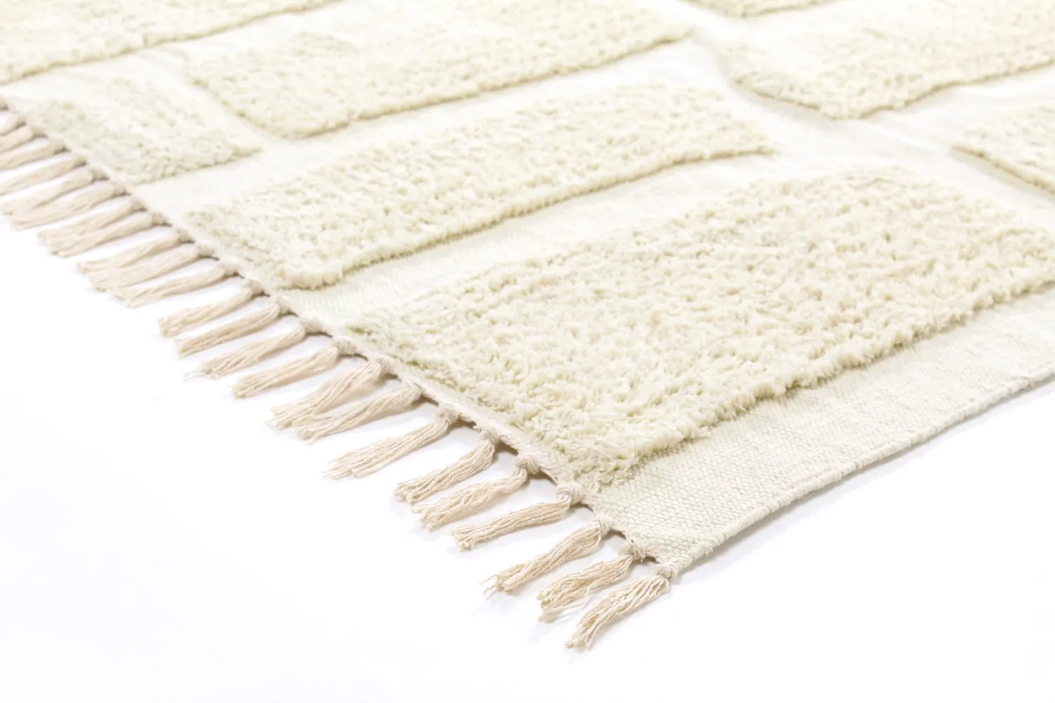 Tapis à poils longs - Cyrus Natural Cotton Shaggy (blanc cassé)