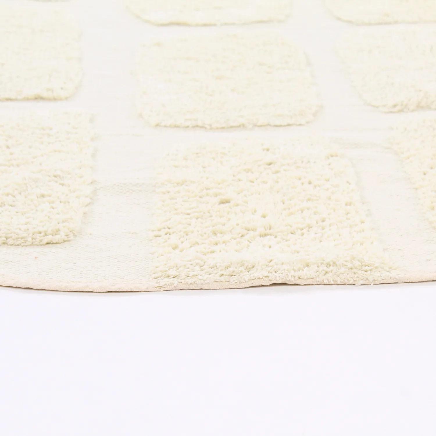 Tapis rond - Cyrus Natural Cotton Shaggy (blanc cassé)