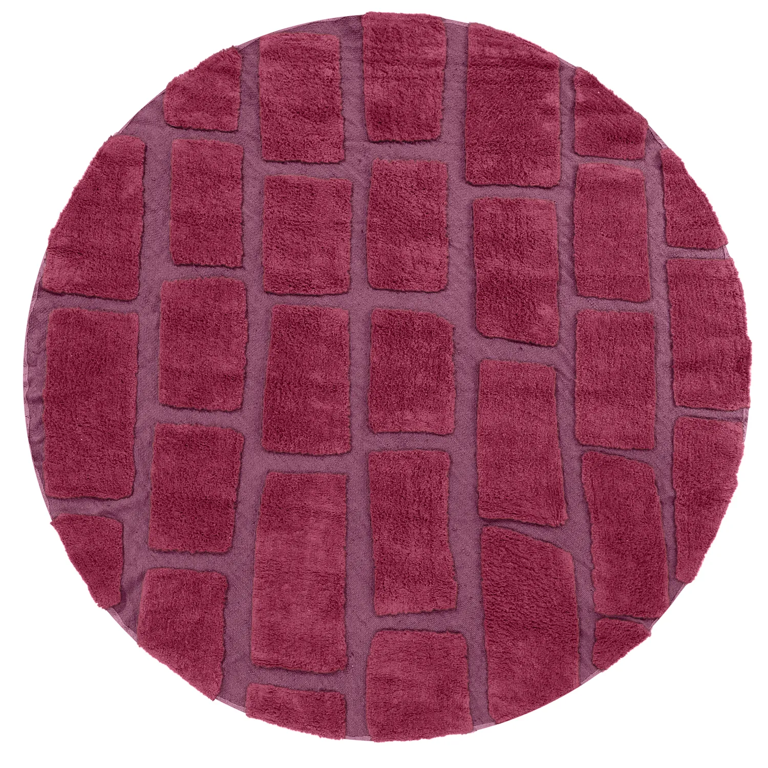 Tapis rond - Cyrus Natural Cotton Shaggy (rouge)