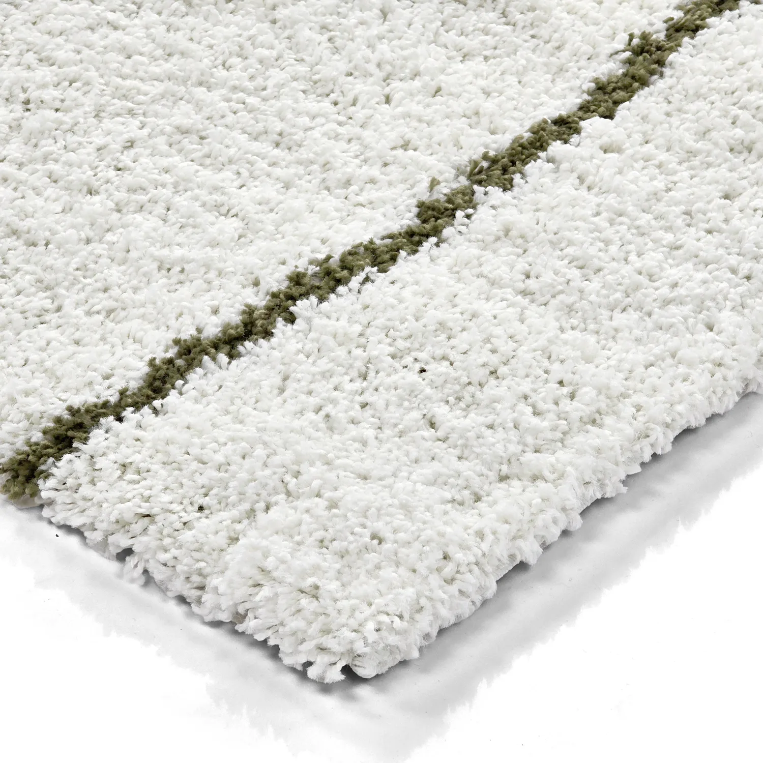 Tapis à poils longs - Eze (blanc/vert)