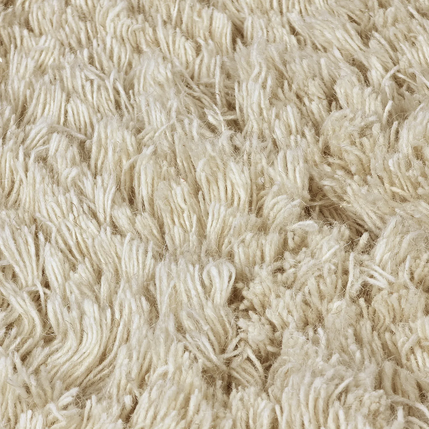 Tapis rond - Fassale Hand Woven Wool Shaggy (crème)