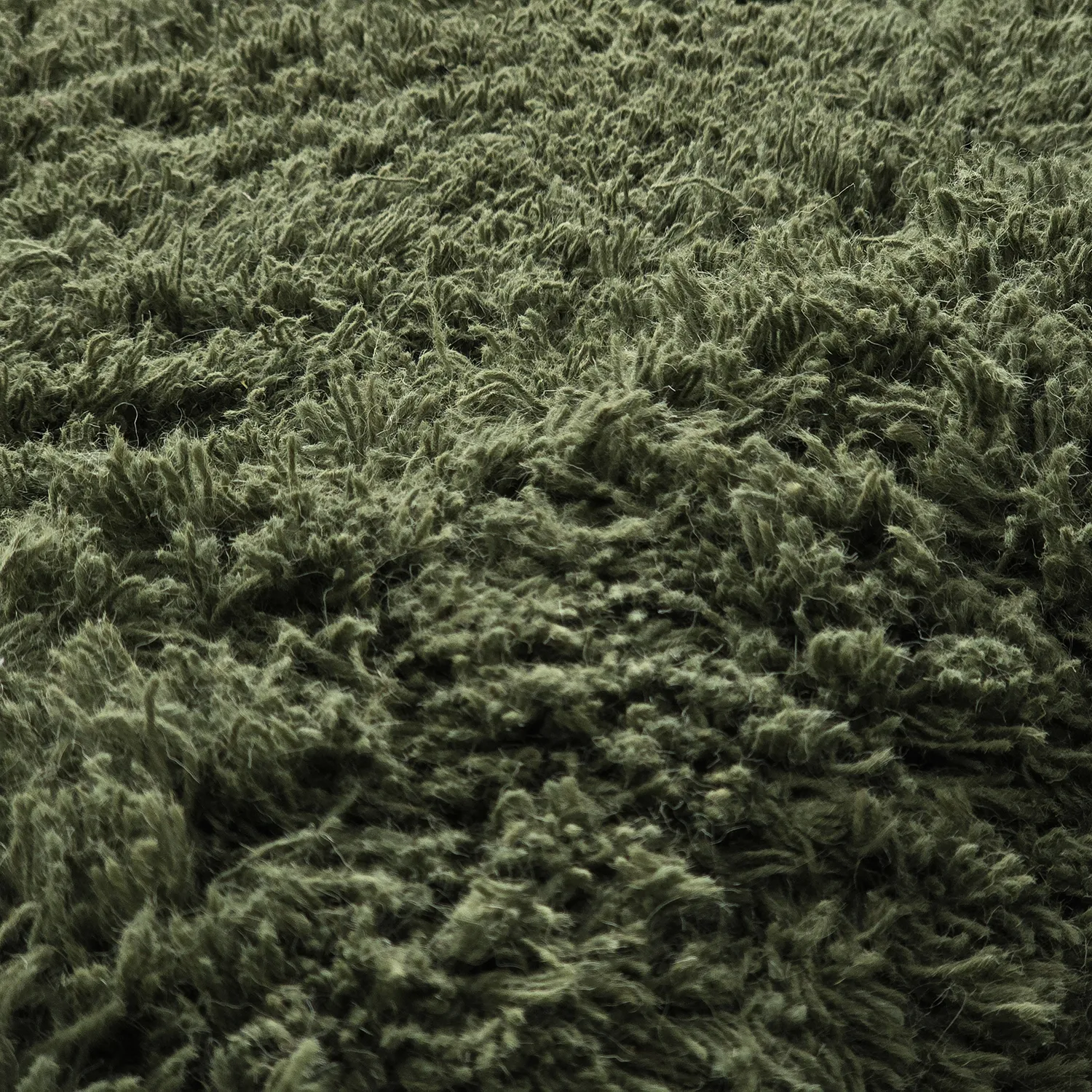 Tapis shaggy - Fassale Hand Woven Wool Shaggy (vert mousse)