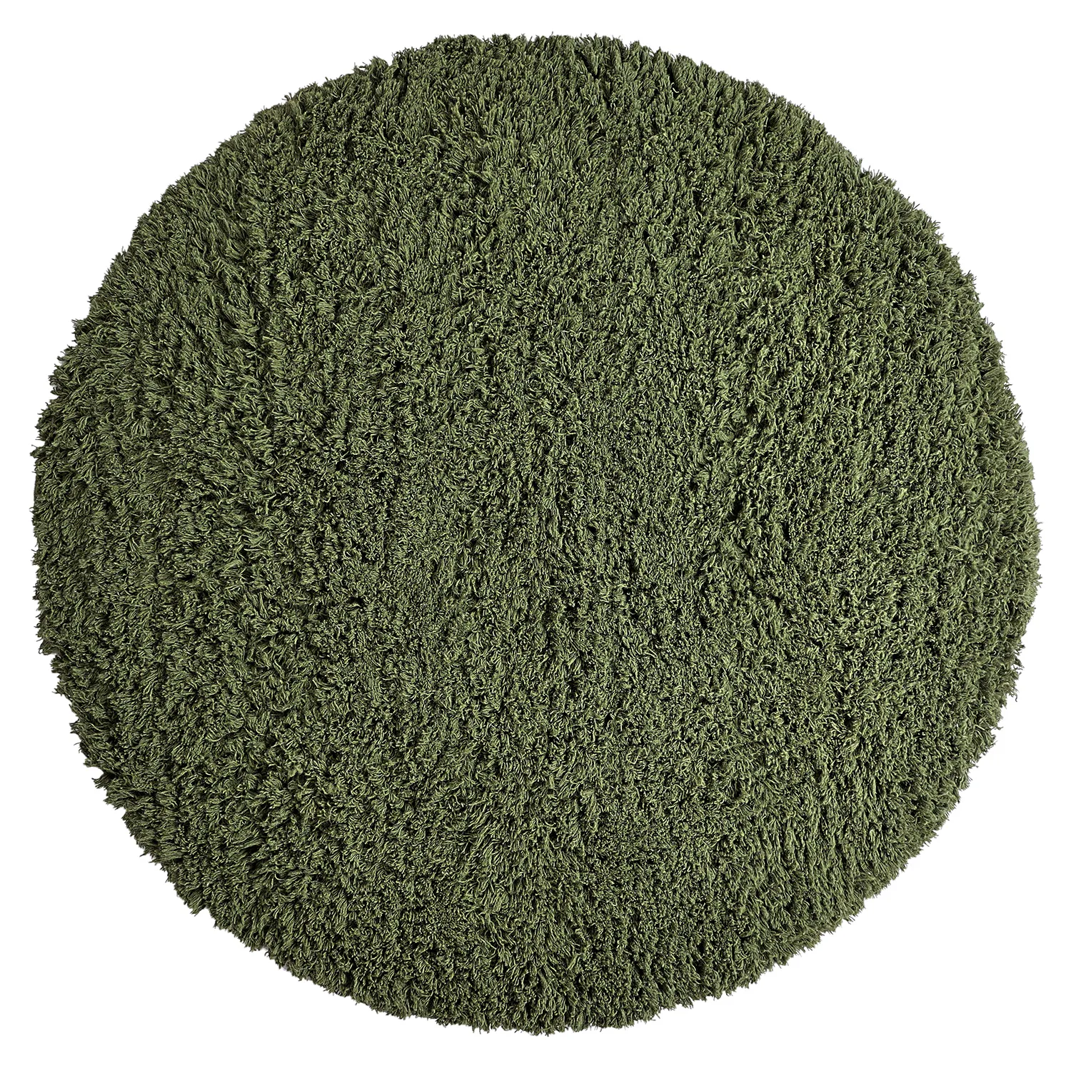 Tapis rond - Fassale Hand Woven Wool Shaggy (vert mousse)