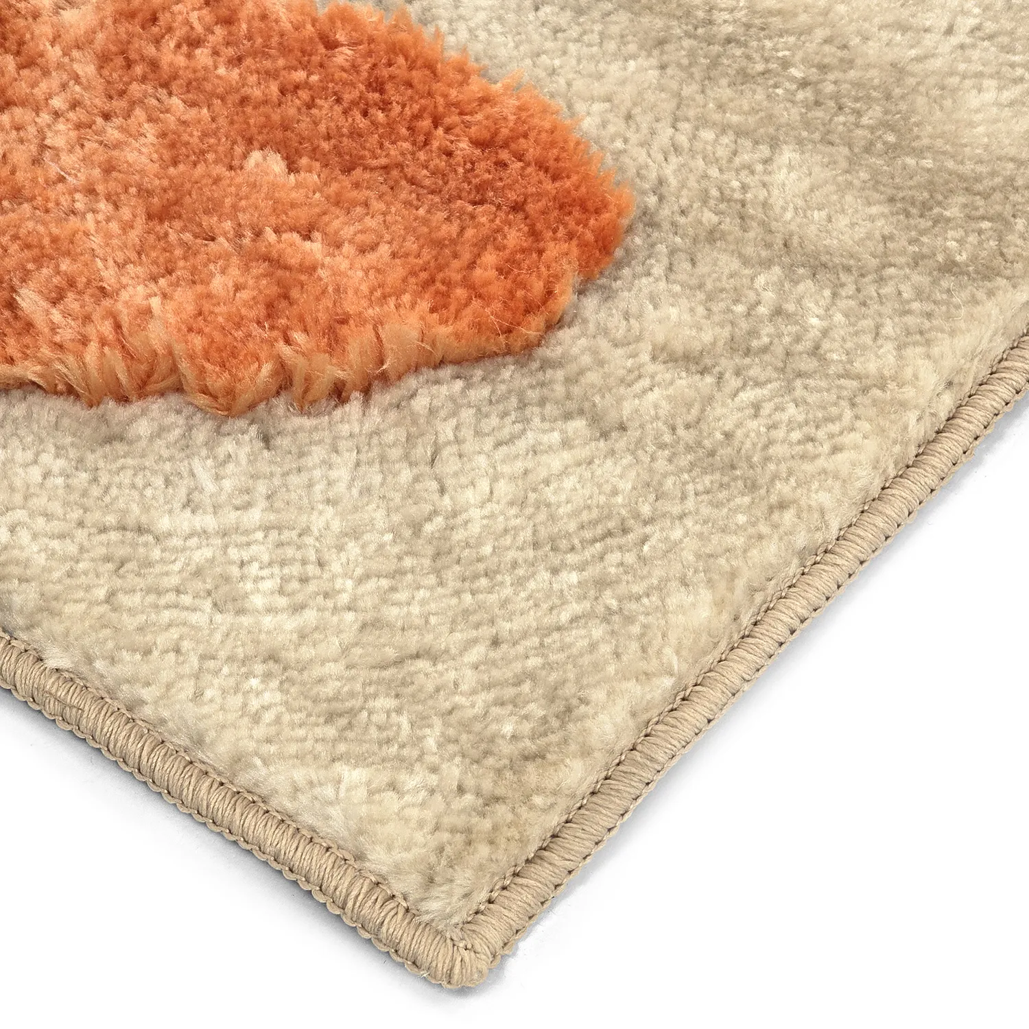 Tapis shaggy - Fergana (crème/orange)