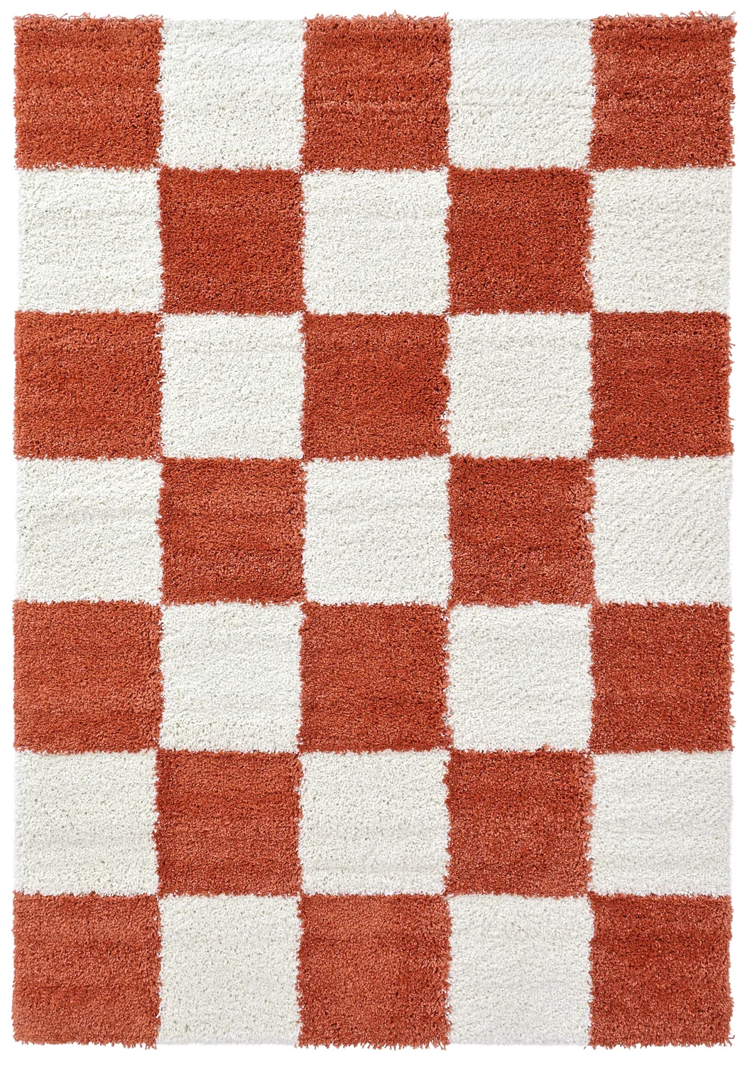 Tapis à poils longs - Gordes (orange/blanc)