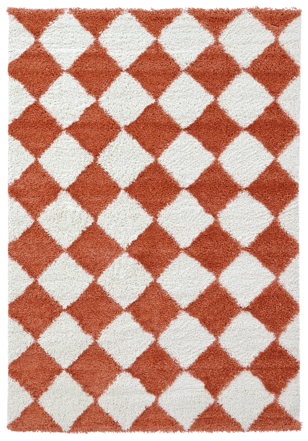 Tapis à poils longs - Albi (blanc/orange)