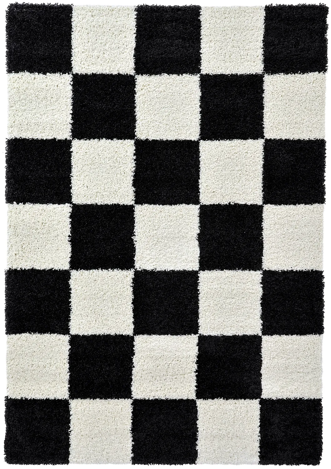 Tapis à poils longs - Gordes (noir/blanc)