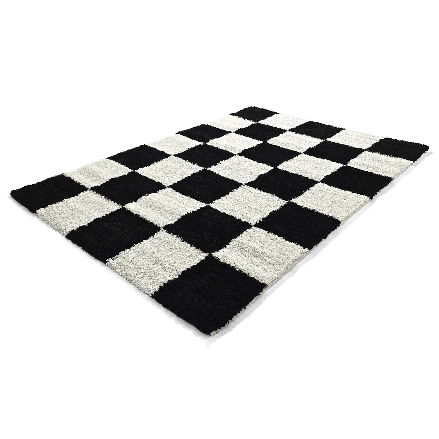 Tapis à poils longs - Gordes (noir/blanc)