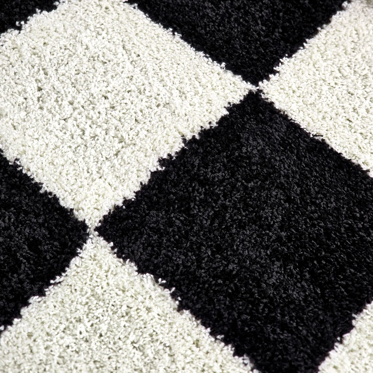 Tapis à poils longs - Gordes (noir/blanc)