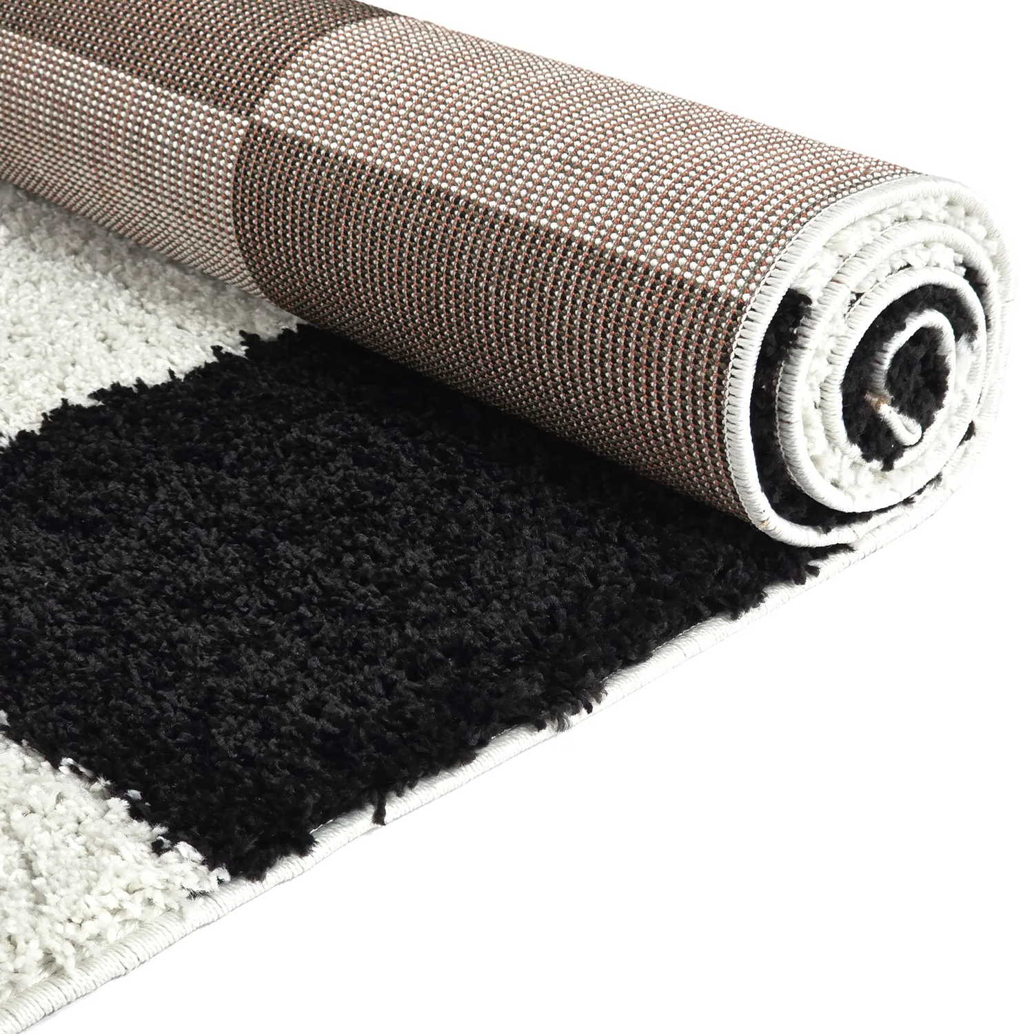 Tapis à poils longs - Gordes (noir/blanc)