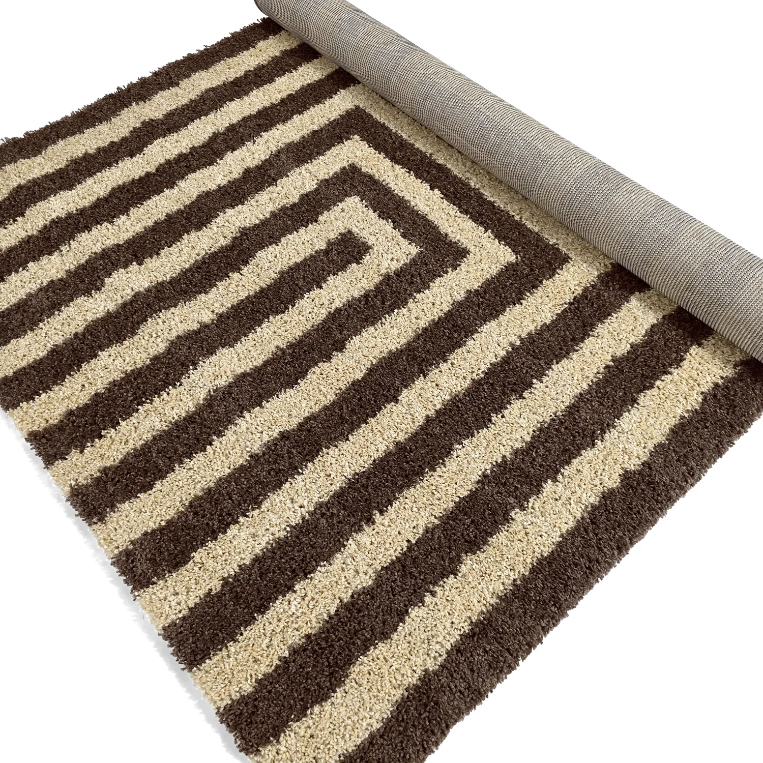 Tapis à poils longs - Imilchil (beige/marron)