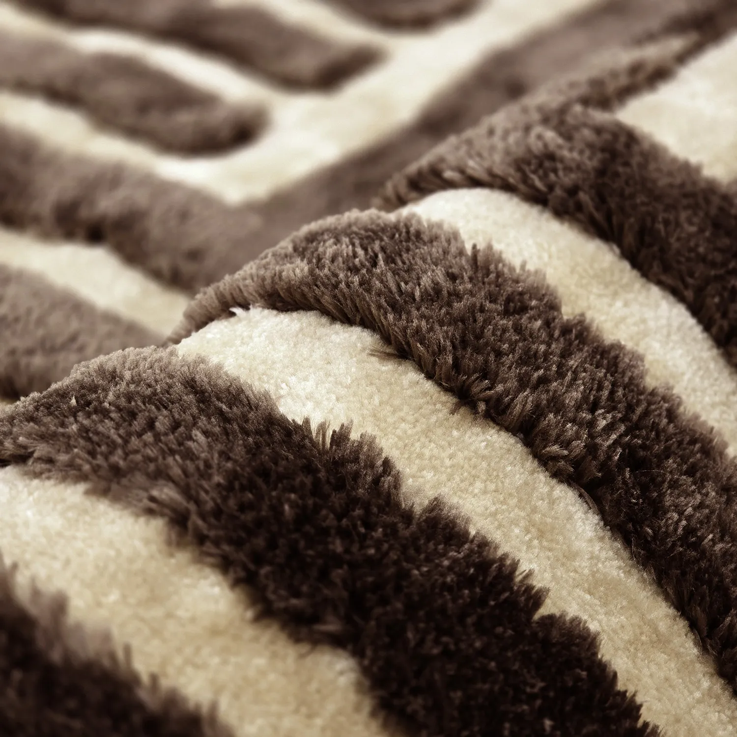 Tapis shaggy - Karbala (beige/marron)